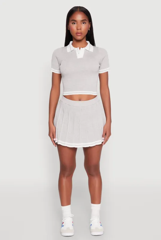 Daisy Varsity Stripe Pleated Skort sold by Rainbow
