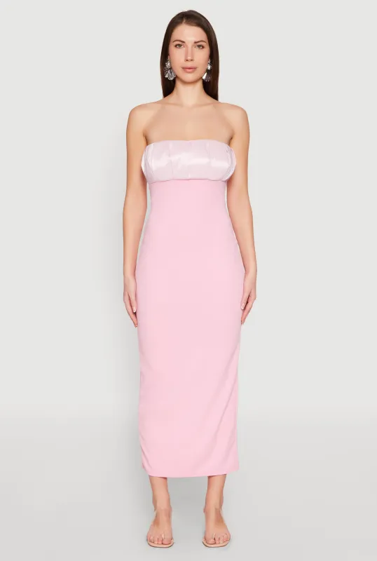 Empire Waist Slit Back Maxi Dress sold by Rainbow