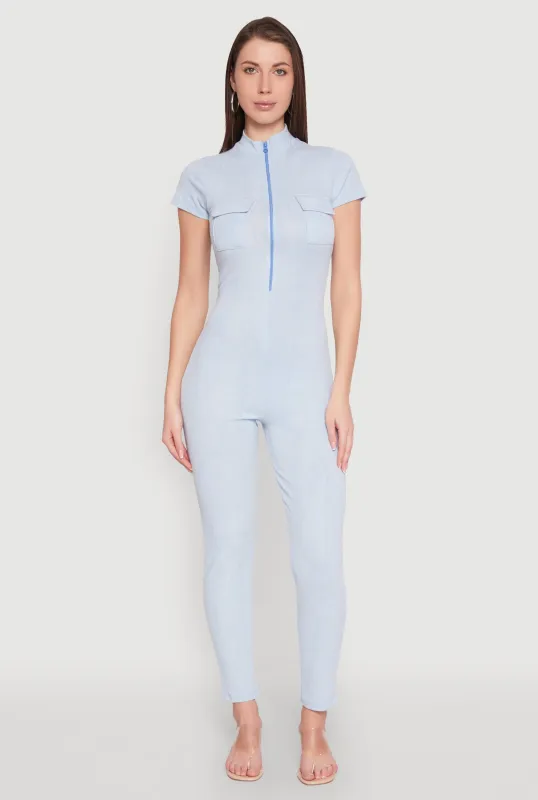 Mineral Wash Half Zip Jumpsuit sold by Rainbow
