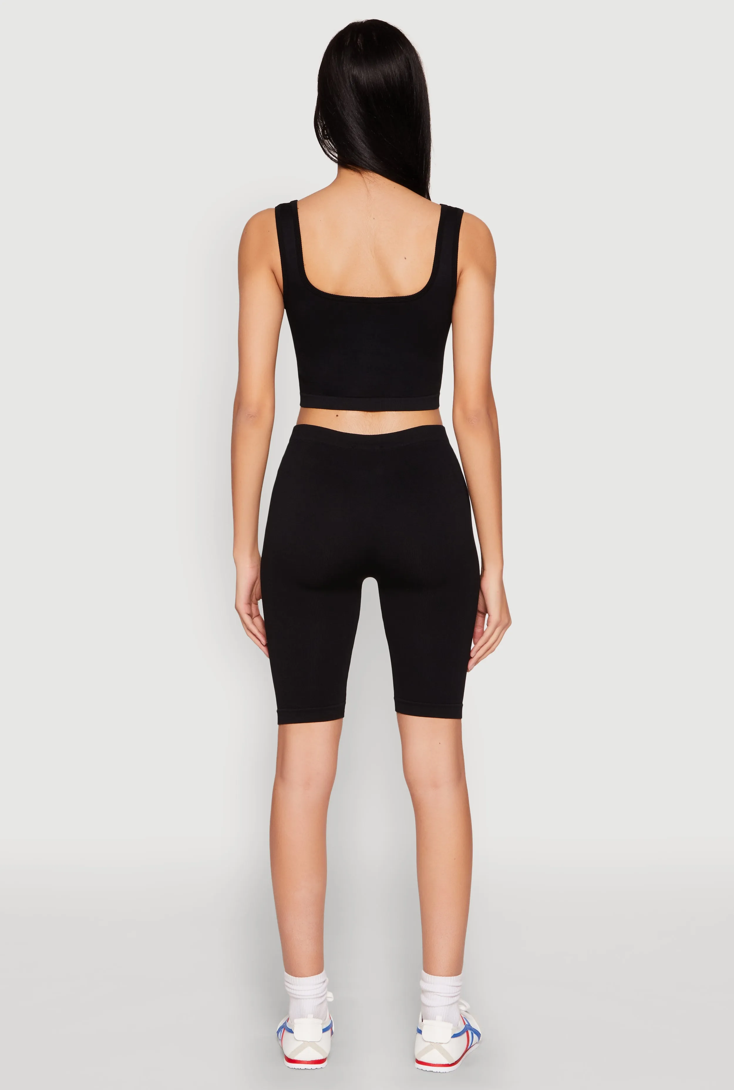 Seamless Square Neck Crop Top and Biker Shorts sold by Rainbow product image thumbnail 5