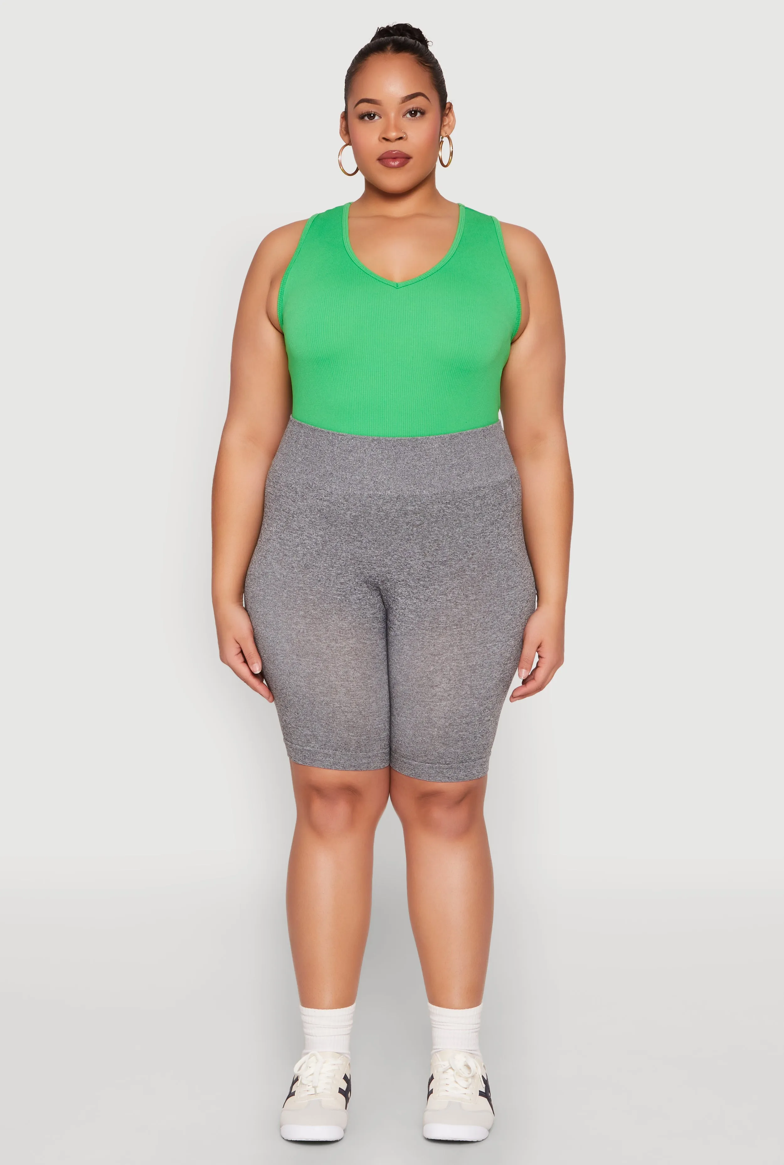 Plus Size High Waist Seamless Biker Shorts sold by Rainbow product image thumbnail 2