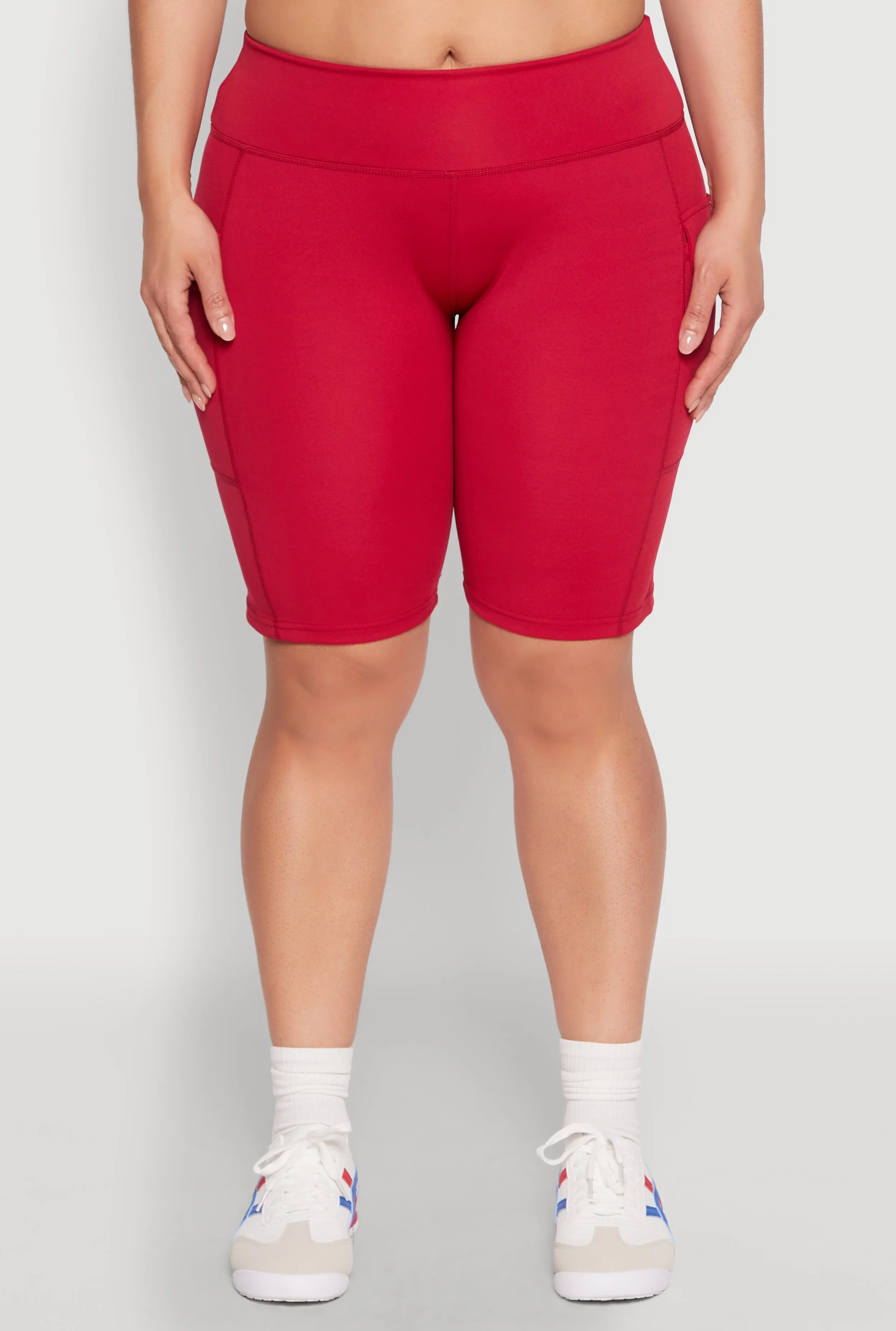 Plus Size High Waisted Cargo Pocket Biker Shorts sold by Rainbow product image thumbnail 5