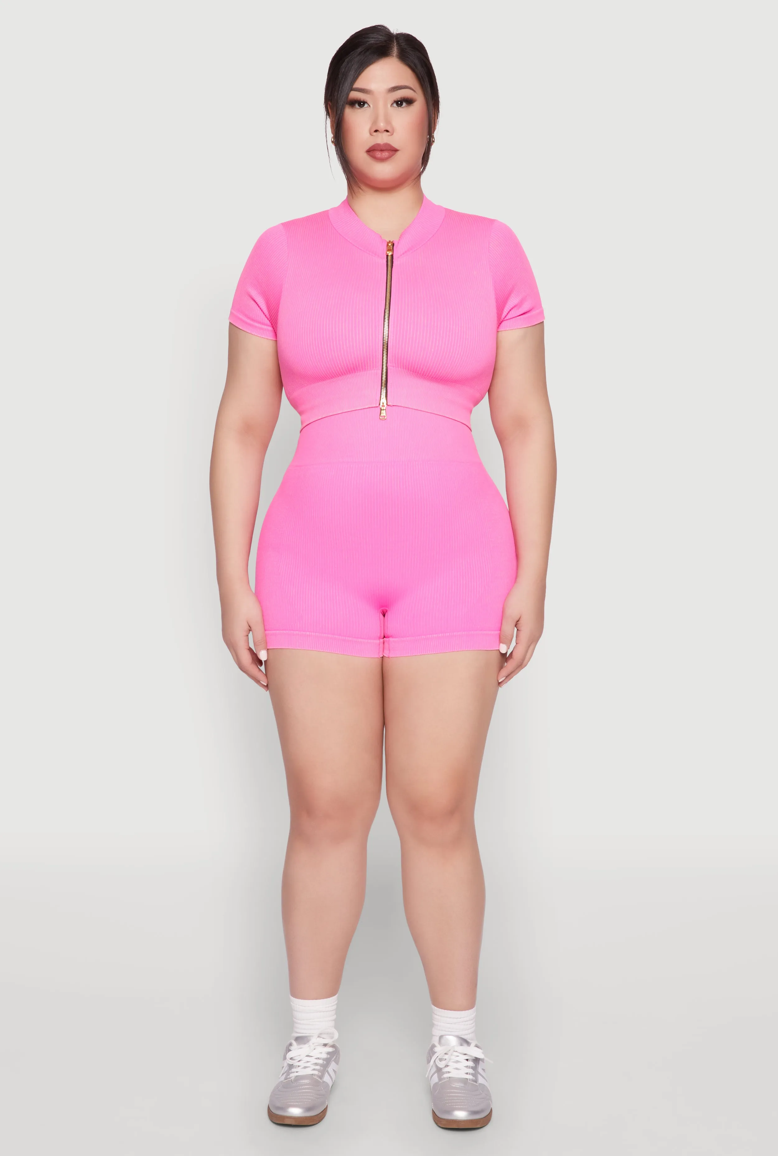 Plus Size Daisy Mineral Wash Seamless Bike Shorts sold by Rainbow