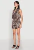 Plisse Printed Pattern Tie Front Shirt sold by Rainbow