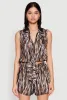 Plisse Printed Pattern Tie Front Shirt sold by Rainbow