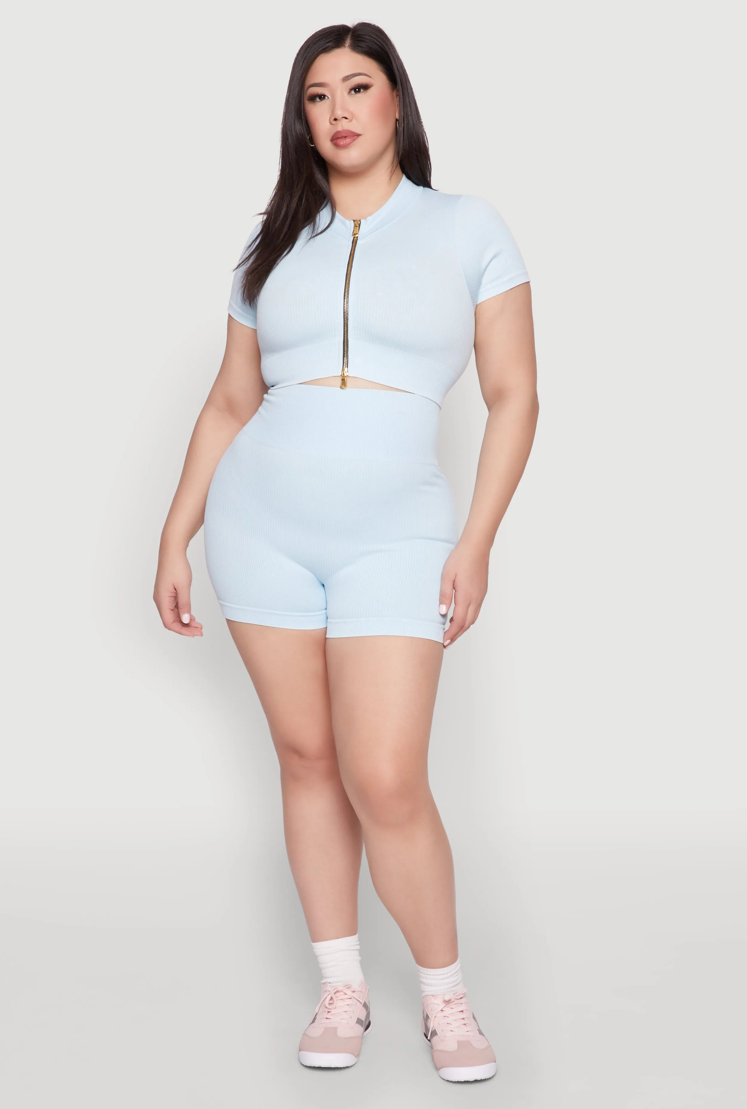 Plus Size Daisy Mineral Wash Seamless Zip Front Top sold by Rainbow product image thumbnail 3