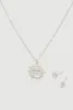 Cubic Zirconia Charm Necklace and Stud Earrings sold by Rainbow