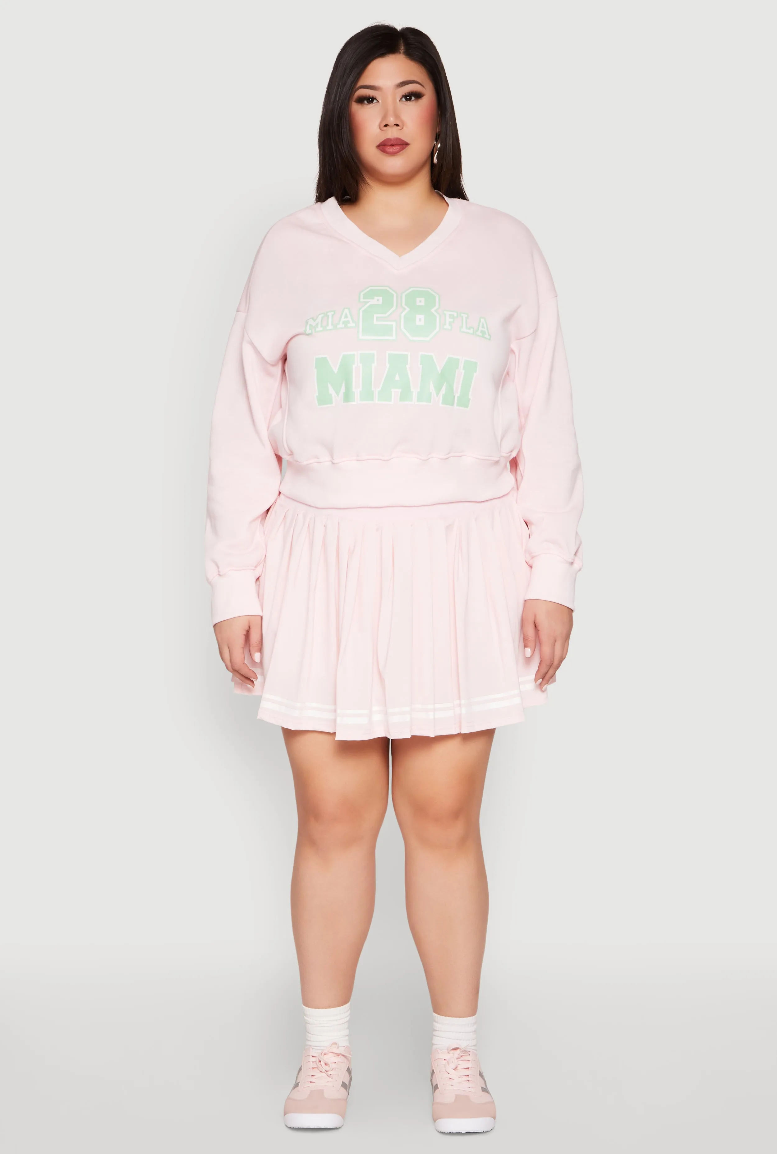 Plus Size Varsity Stripe Detail Tennis Skort sold by Rainbow