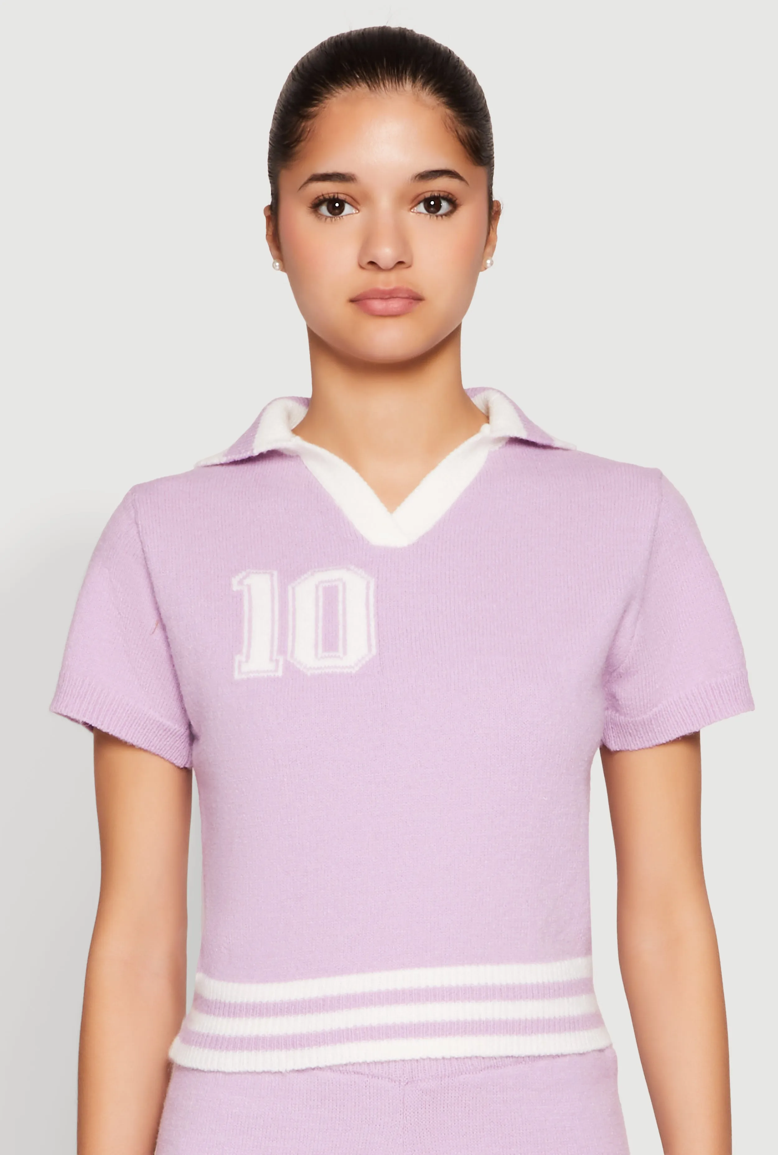 Daisy 10 Varsity Stripe Polo Shirt sold by Rainbow