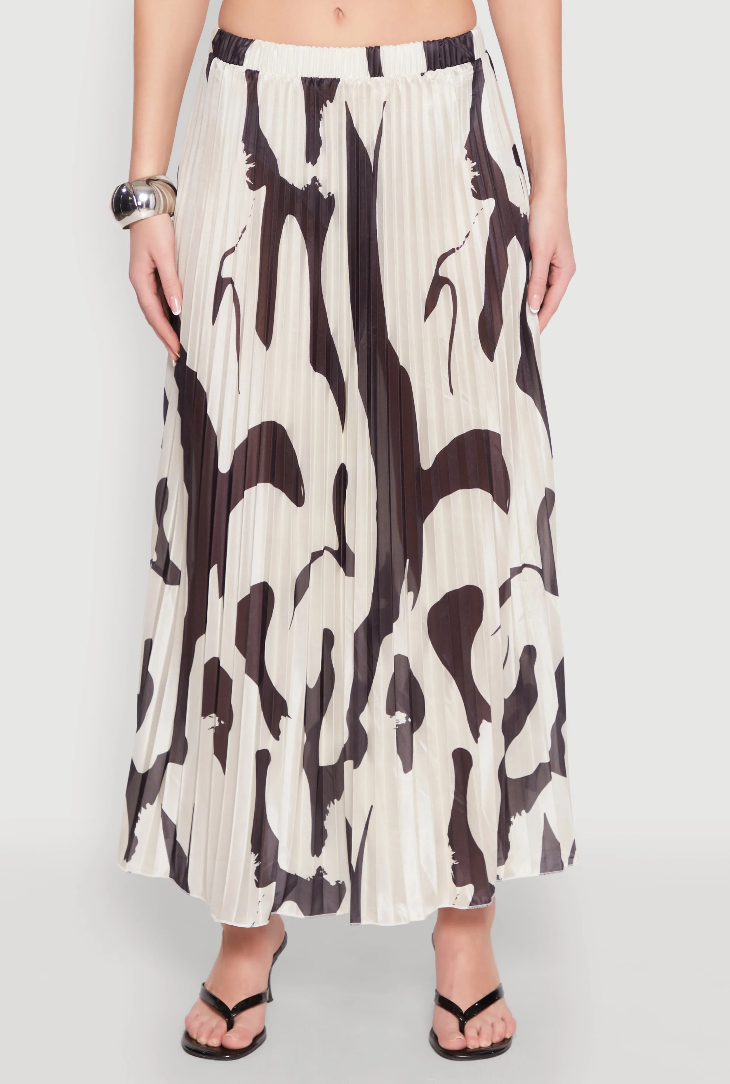 Abstract Print Plisse Maxi Skirt sold by Rainbow product image thumbnail 5