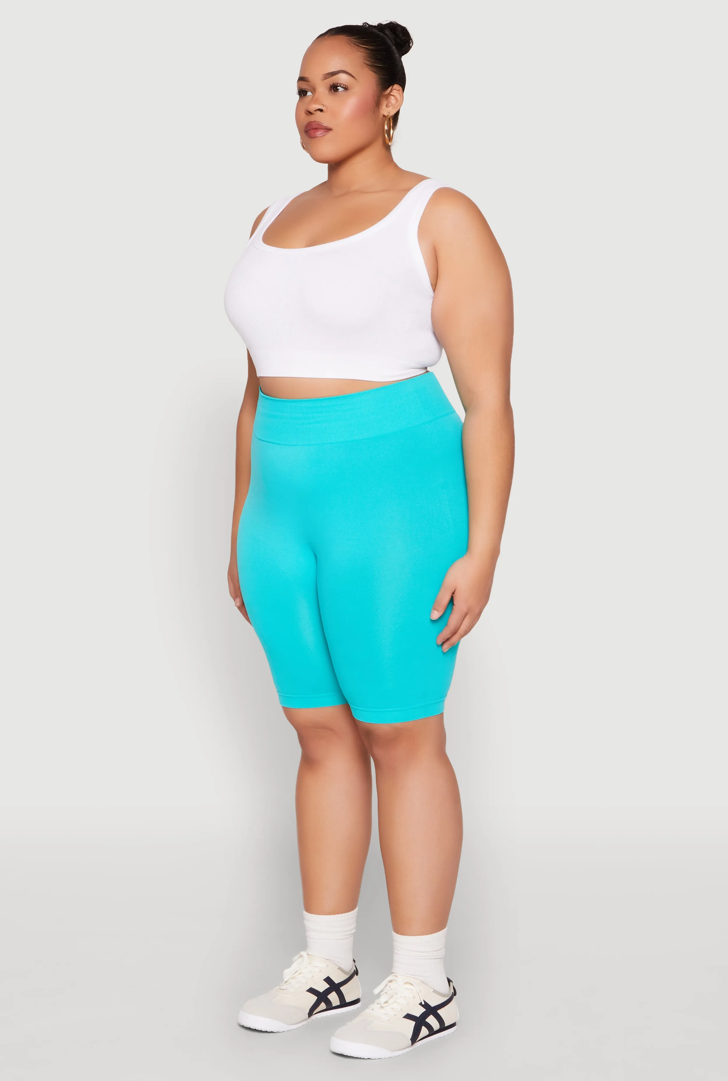 Plus Size High Waist Seamless Biker Shorts sold by Rainbow product image thumbnail 3