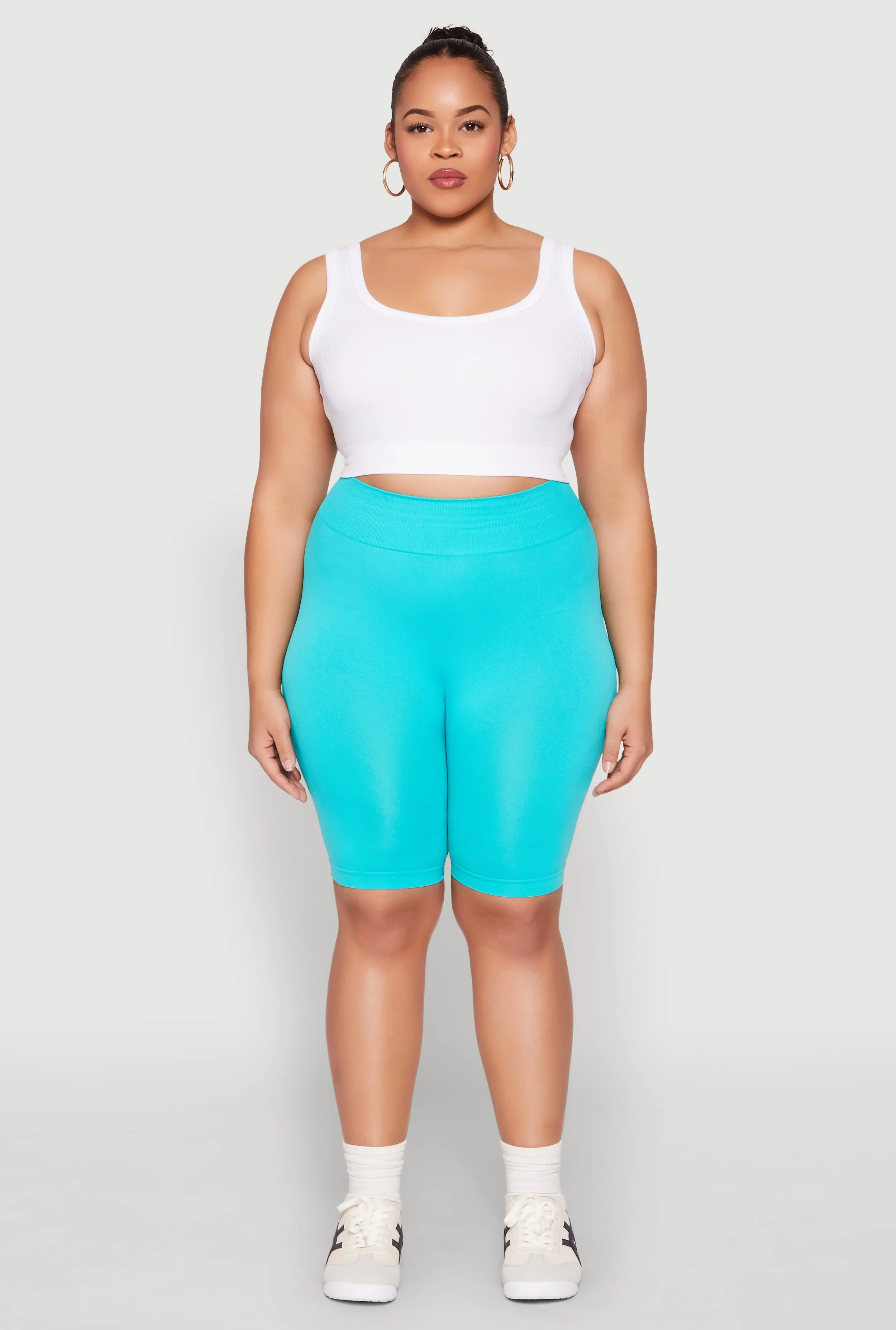 Plus Size High Waist Seamless Biker Shorts sold by Rainbow product image thumbnail 2