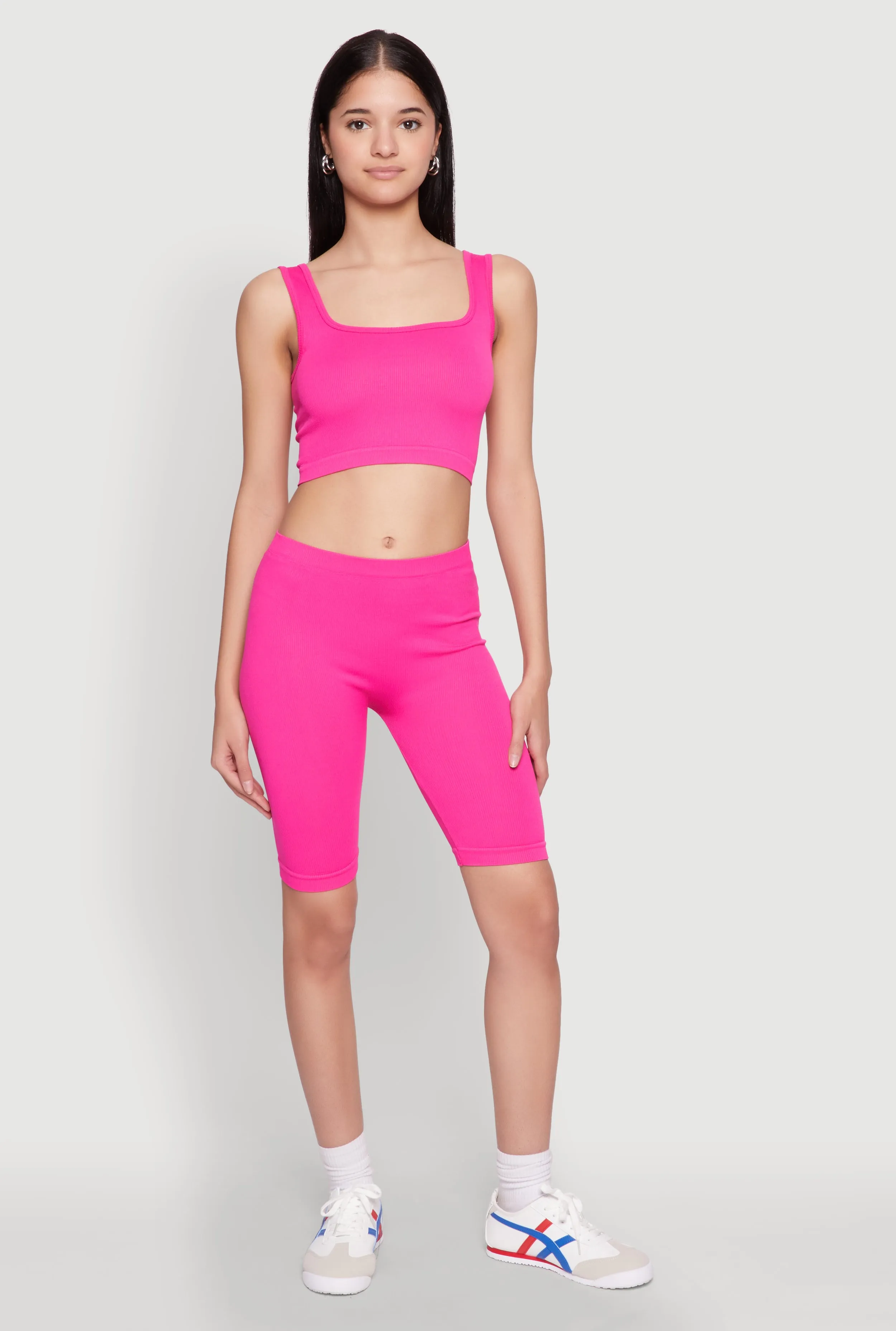 Seamless Square Neck Crop Top and Biker Shorts sold by Rainbow