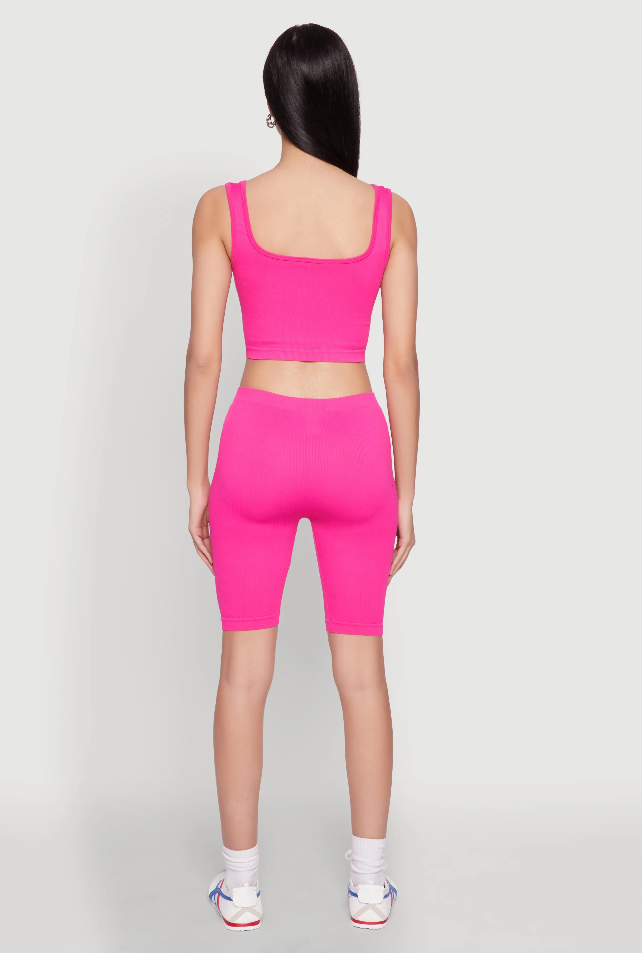 Seamless Square Neck Crop Top and Biker Shorts sold by Rainbow product image thumbnail 5