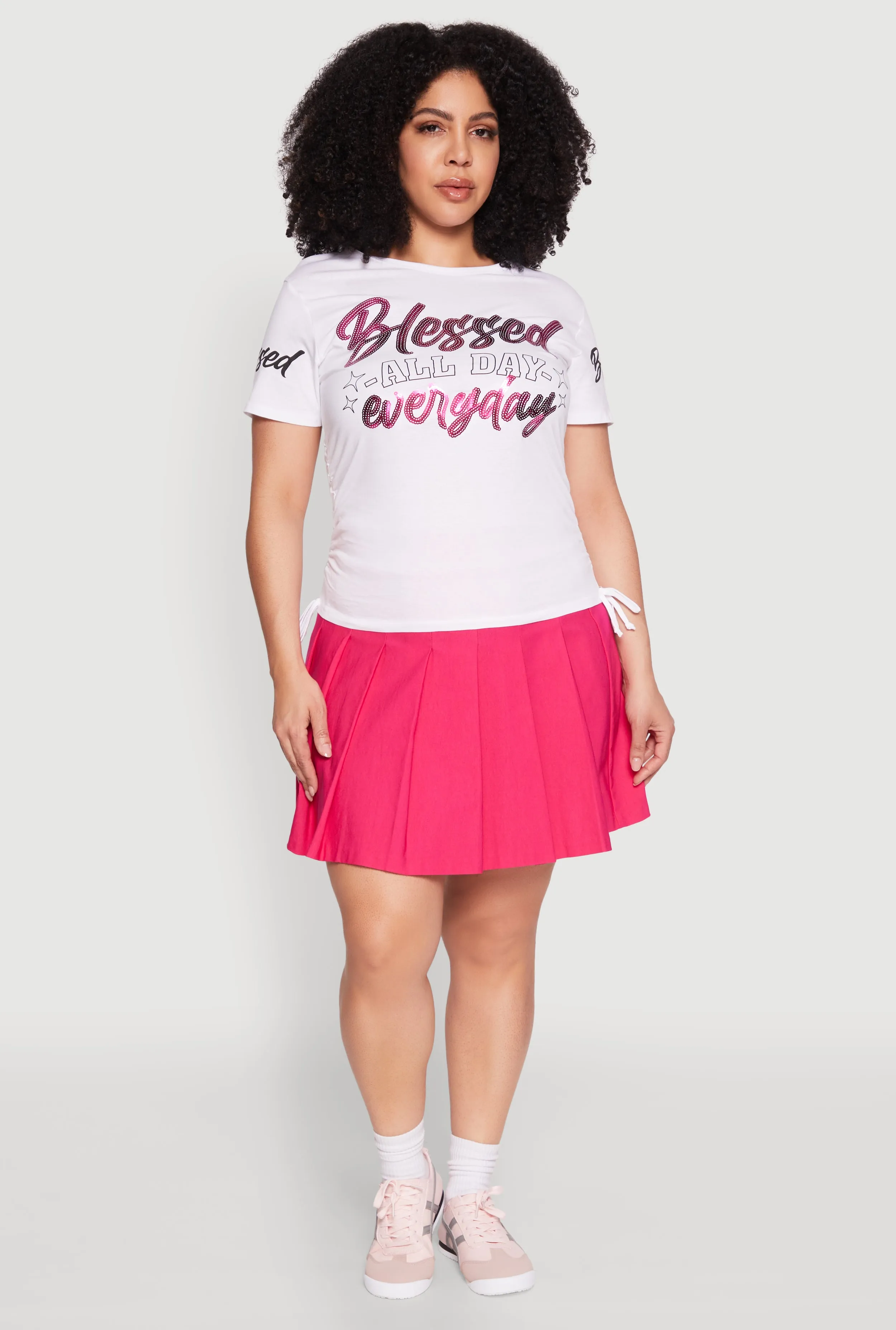 Plus Size Sequin Blessed Everyday Graphic Tee sold by Rainbow product image thumbnail 3