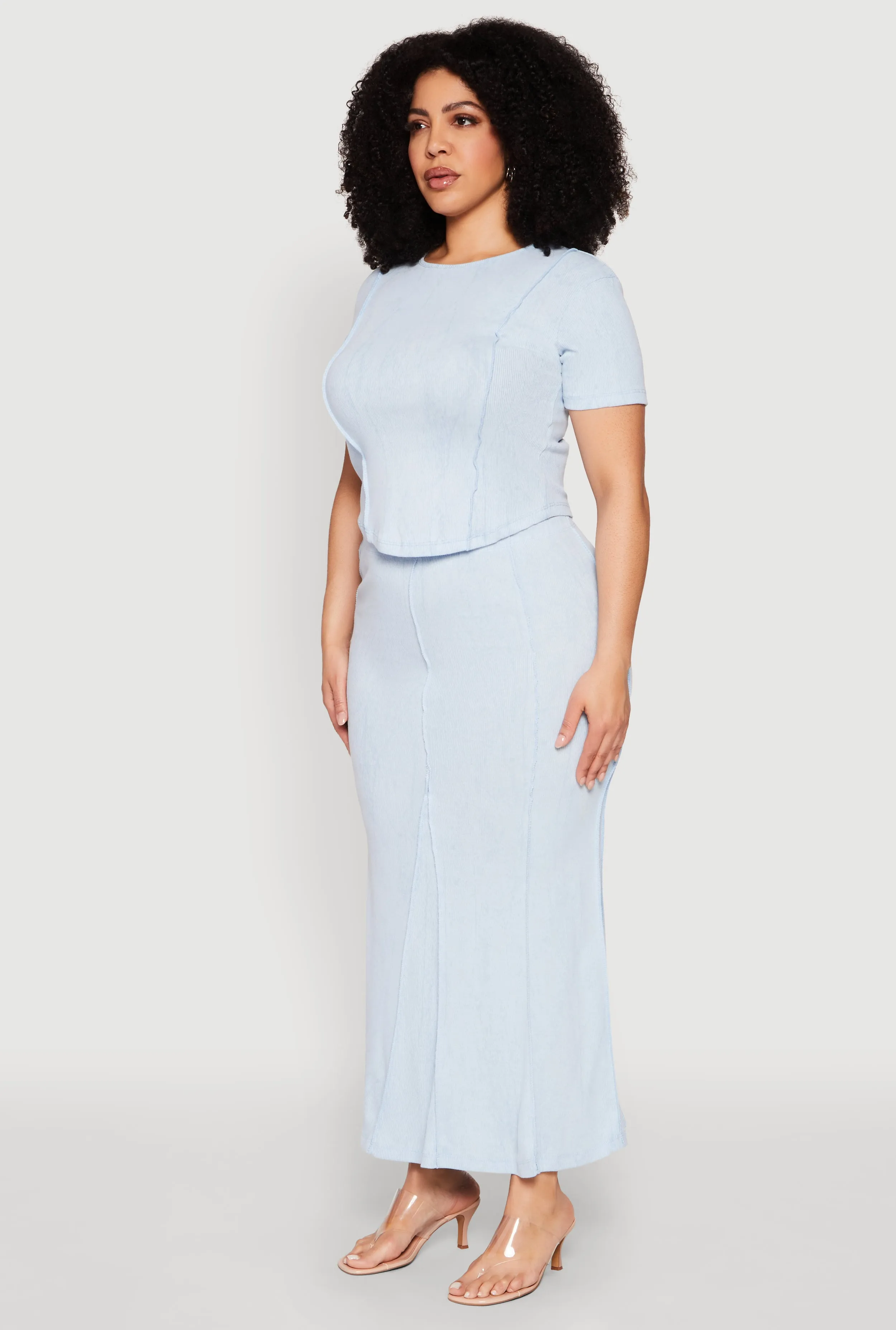 Plus Size Mineral Wash Pintuck Short Sleeve Top sold by Rainbow product image thumbnail 5