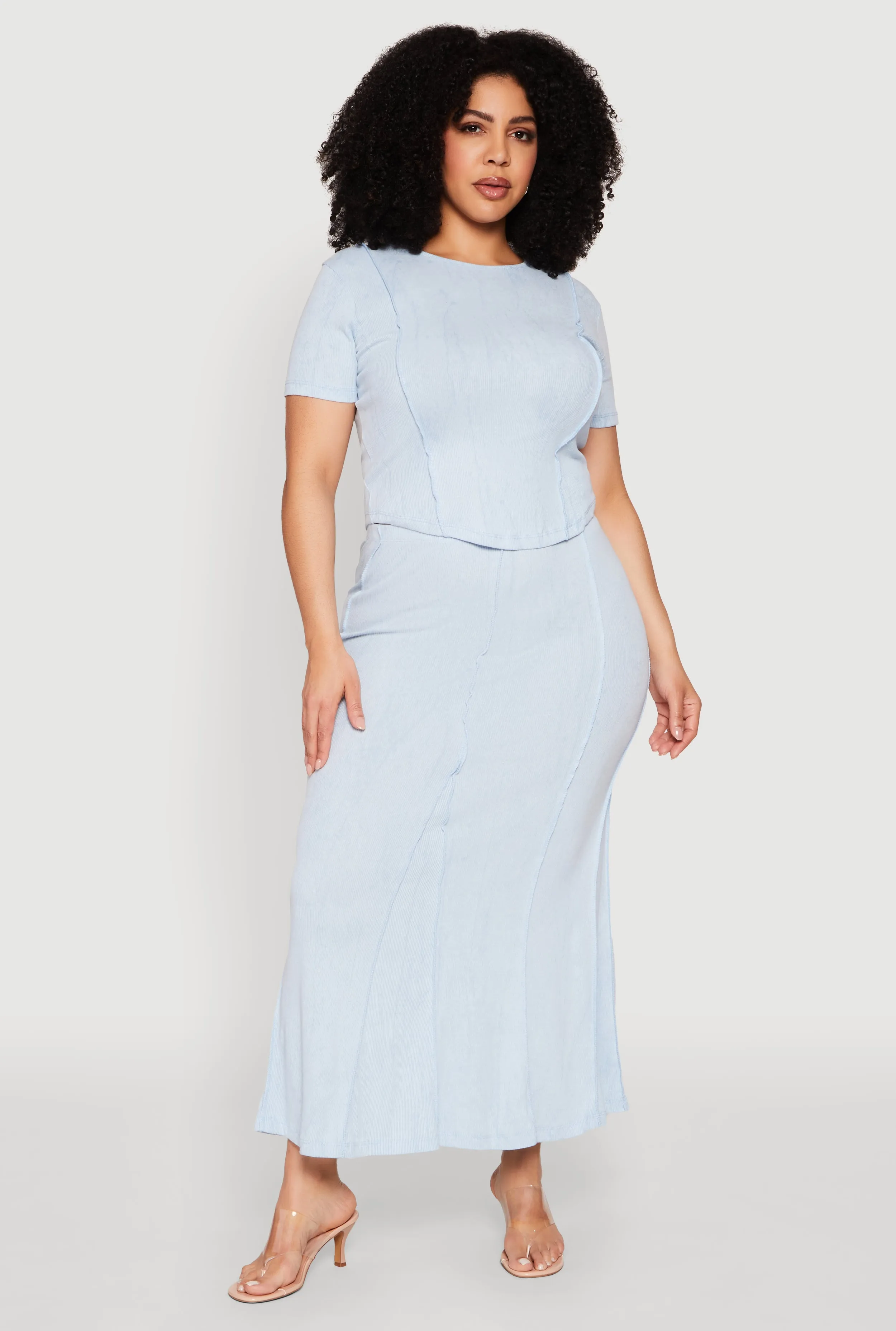 Plus Size Mineral Wash Pintuck Short Sleeve Top sold by Rainbow product image thumbnail 3