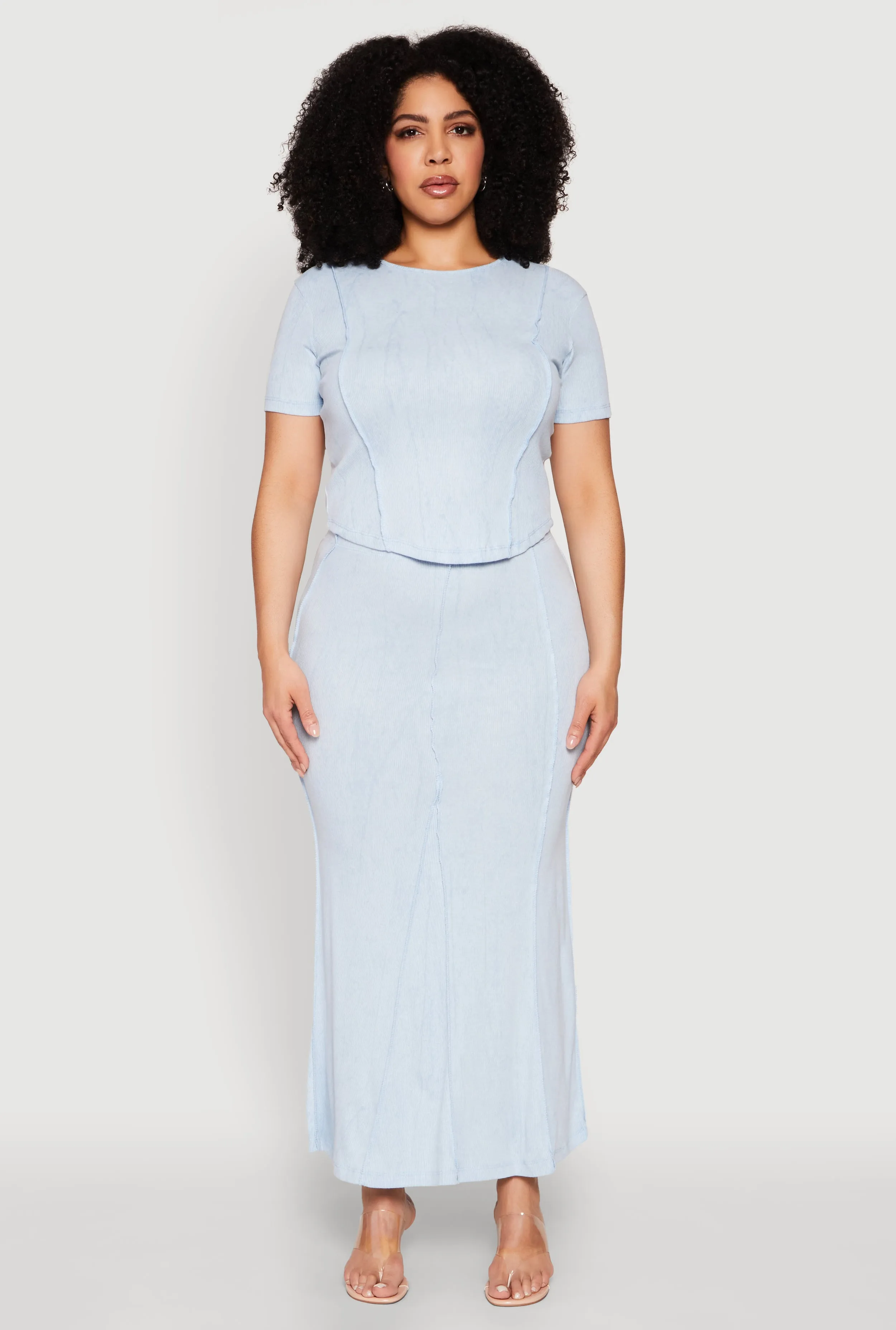 Plus Size Mineral Wash Pintuck Short Sleeve Top sold by Rainbow product image thumbnail 2