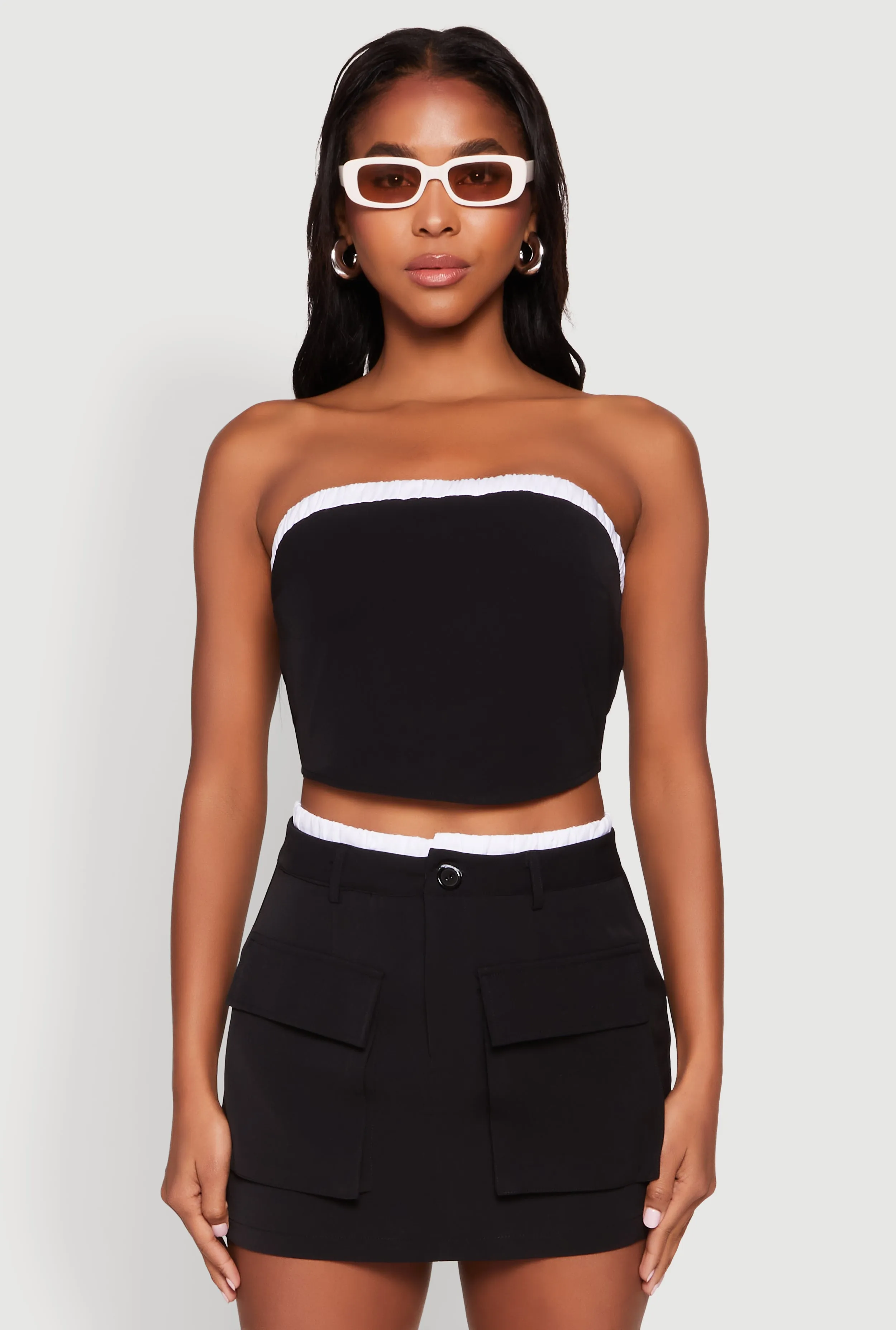 Contrast Trim Tube Top sold by Rainbow