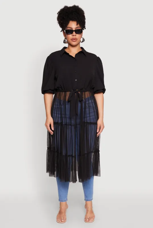 Plus Size Airy Tiered Maxi Top sold by Rainbow