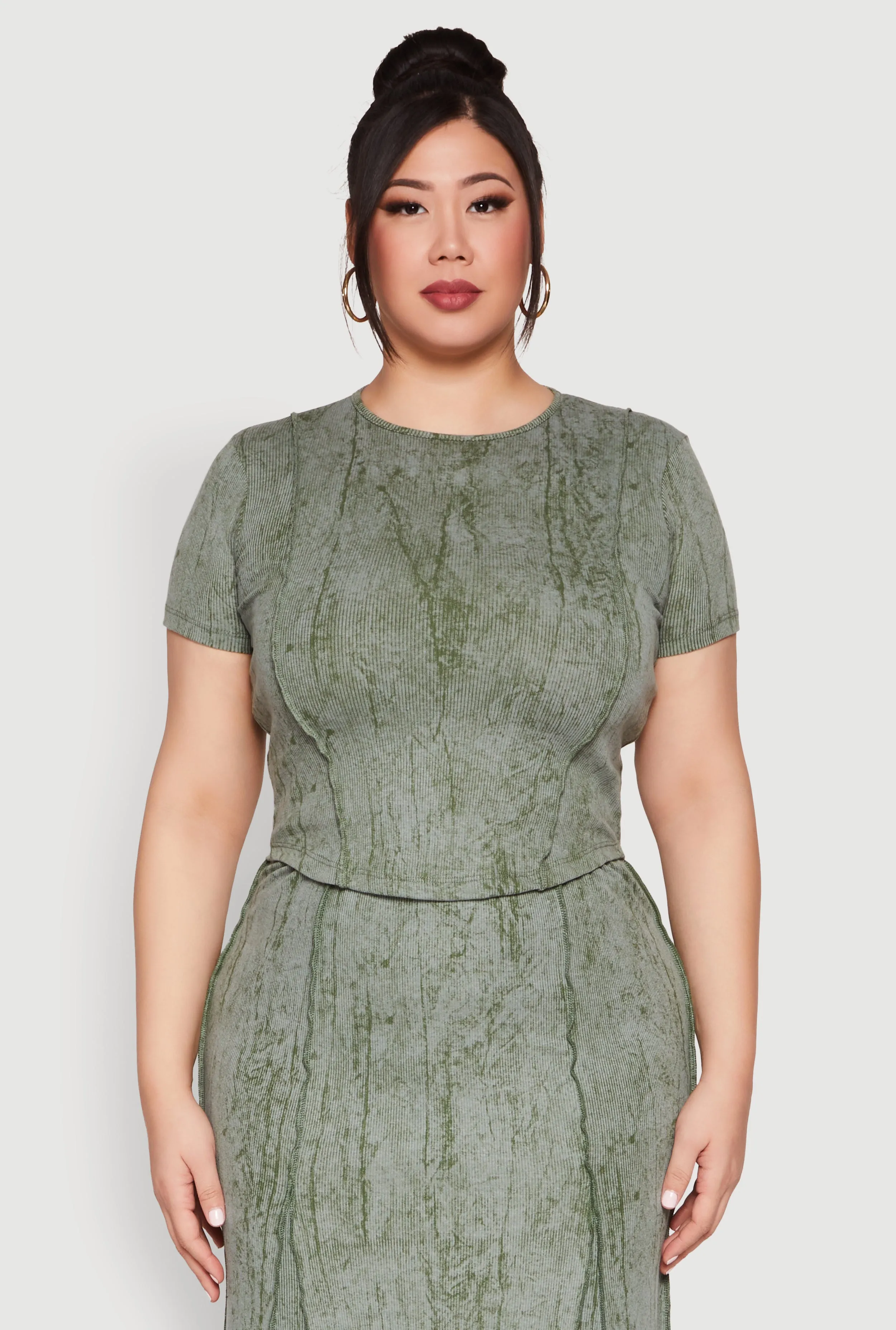 Plus Size Mineral Wash Mermaid Skirt sold by Rainbow