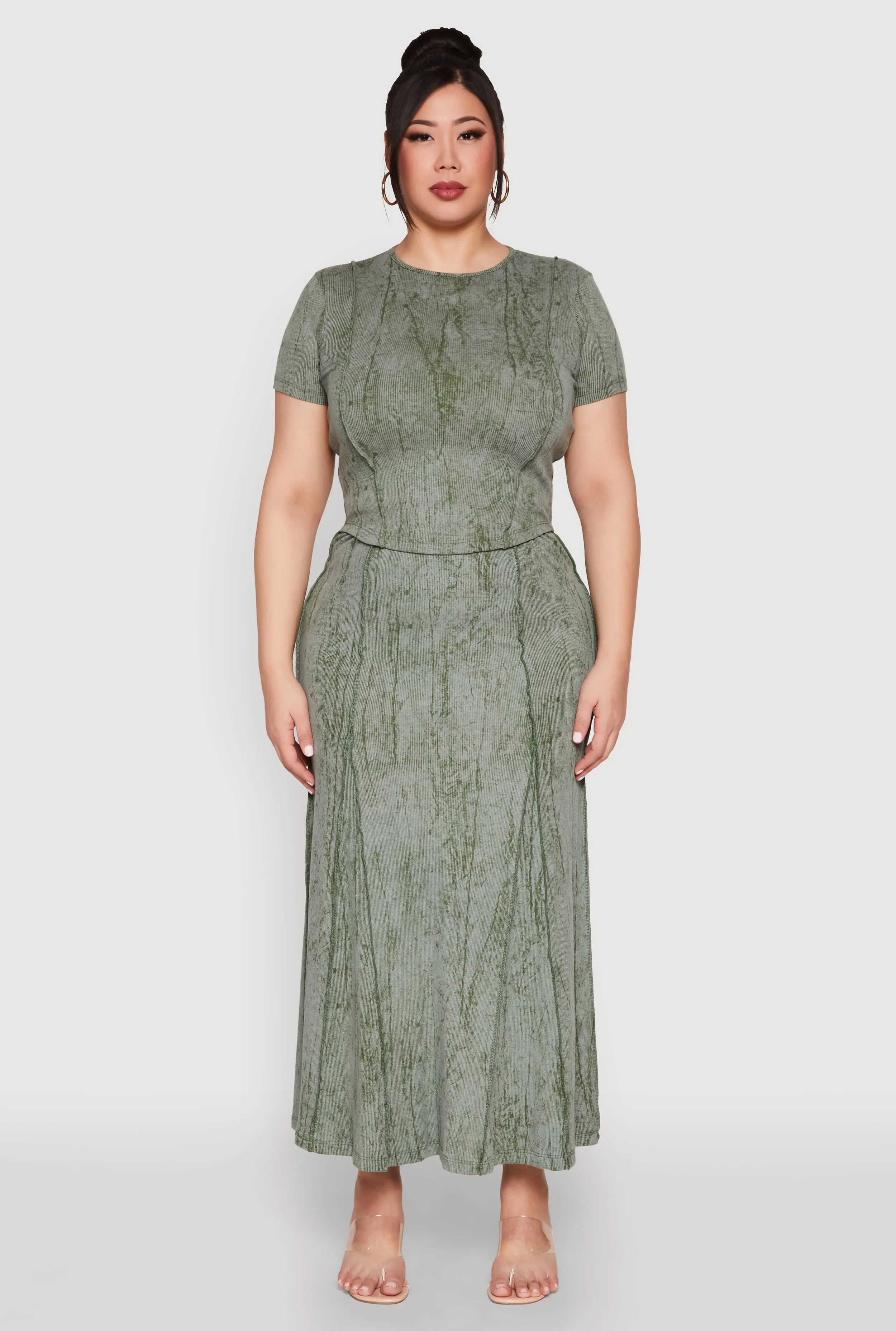 Plus Size Mineral Wash Mermaid Skirt sold by Rainbow product image thumbnail 3