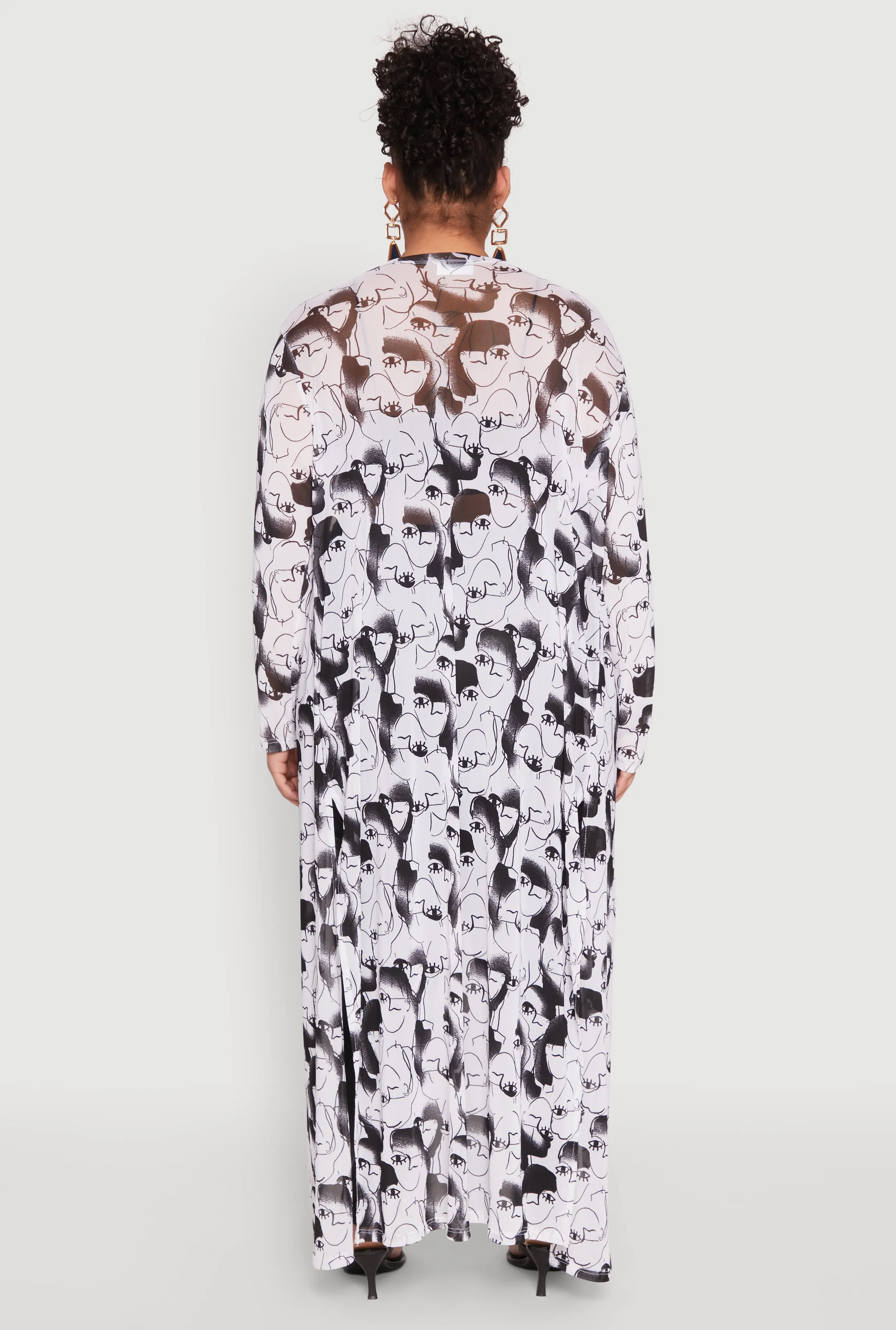 Plus Size Mesh Face Print Duster sold by Rainbow product image thumbnail 5