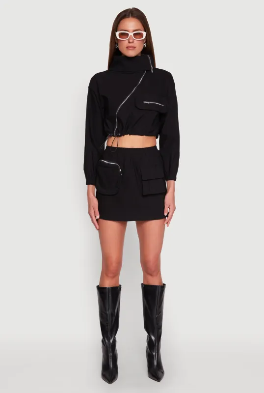 Hyperstretch Cargo Pocket Mini Skirt sold by Rainbow