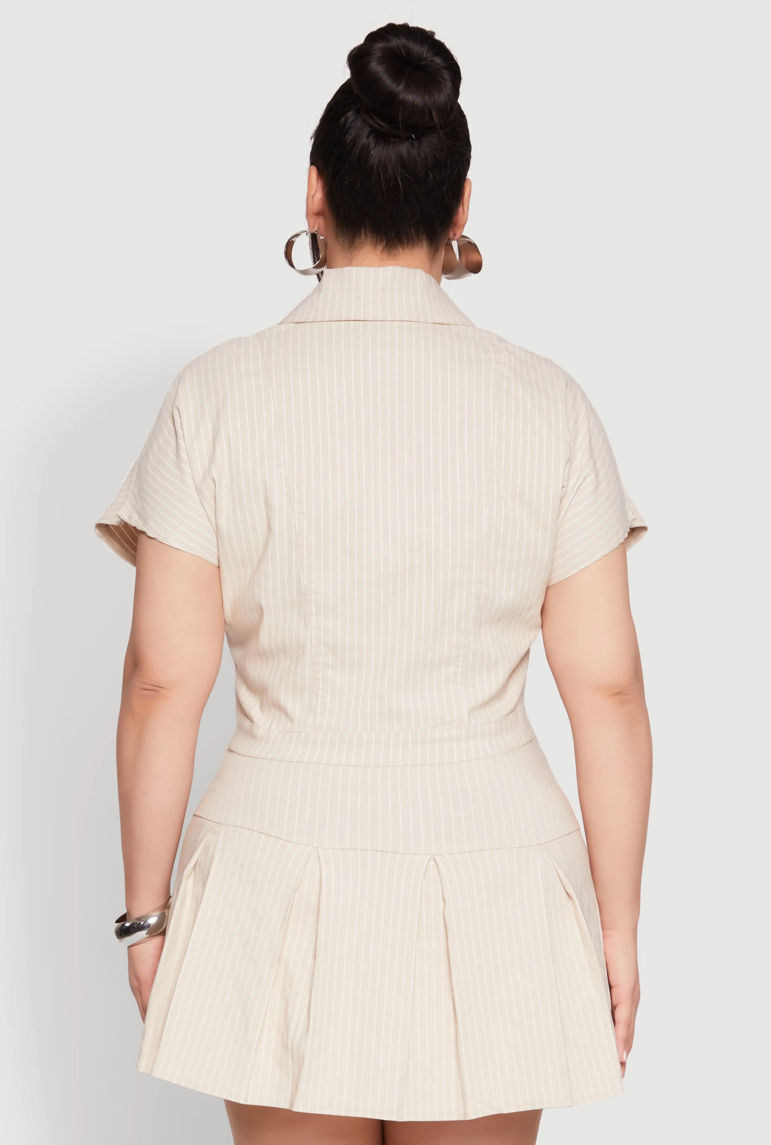 Plus Size Pinstripe Hyperstretch Crop Top sold by Rainbow product image thumbnail 5