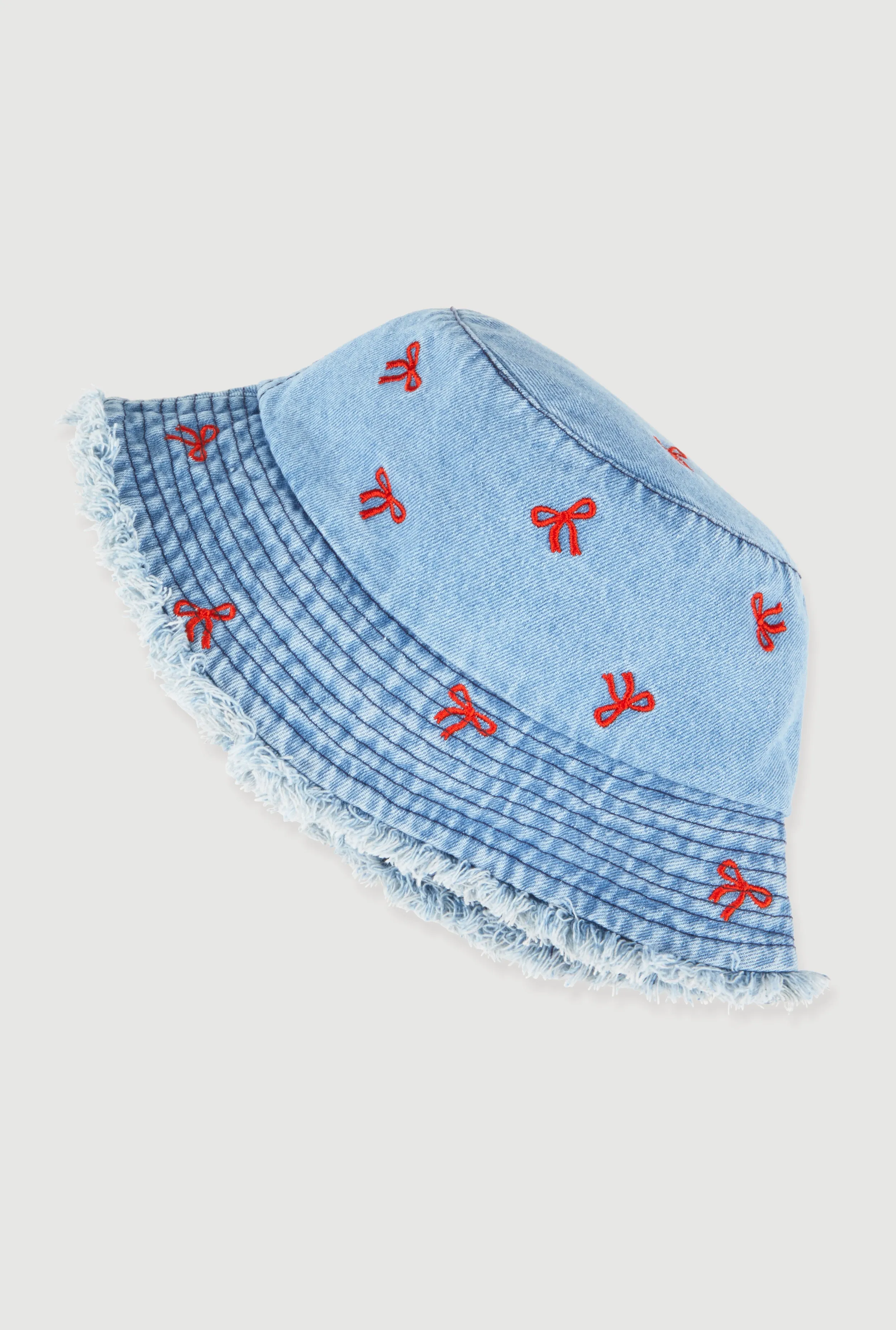 Embroidered Bows Denim Bucket Hat sold by Rainbow product image thumbnail 5