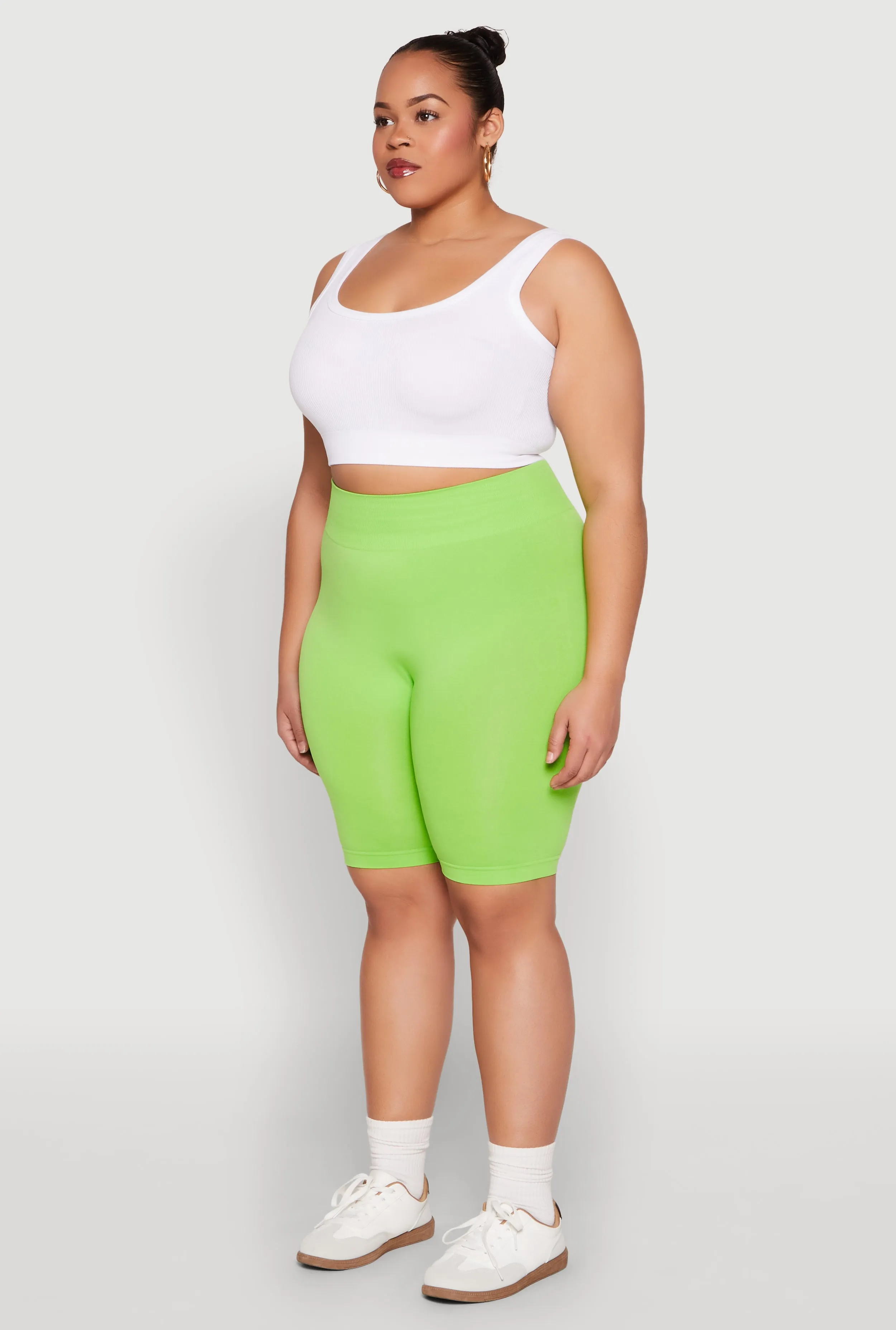 Plus Size High Waist Seamless Biker Shorts sold by Rainbow product image thumbnail 3