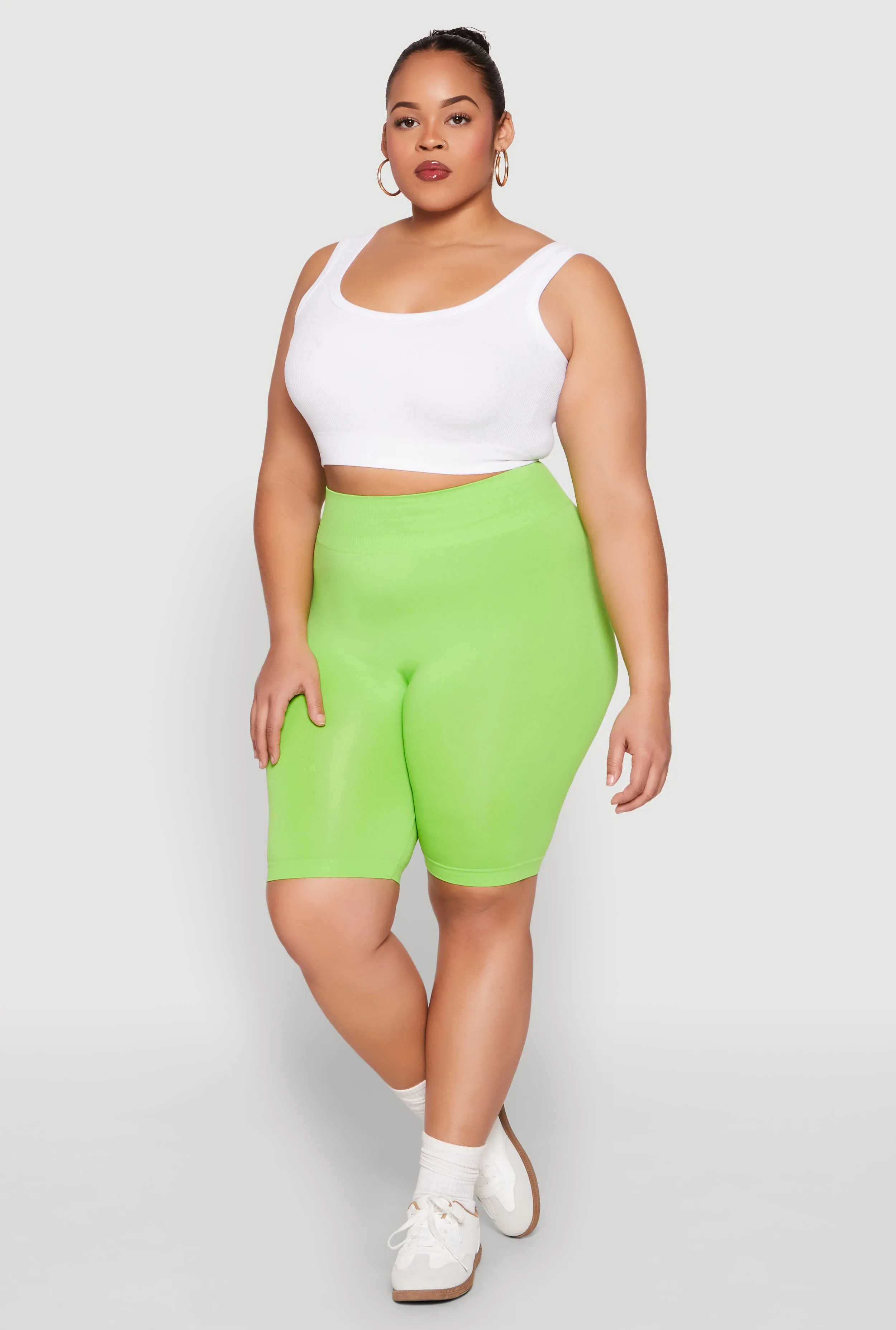Plus Size High Waist Seamless Biker Shorts sold by Rainbow product image thumbnail 2