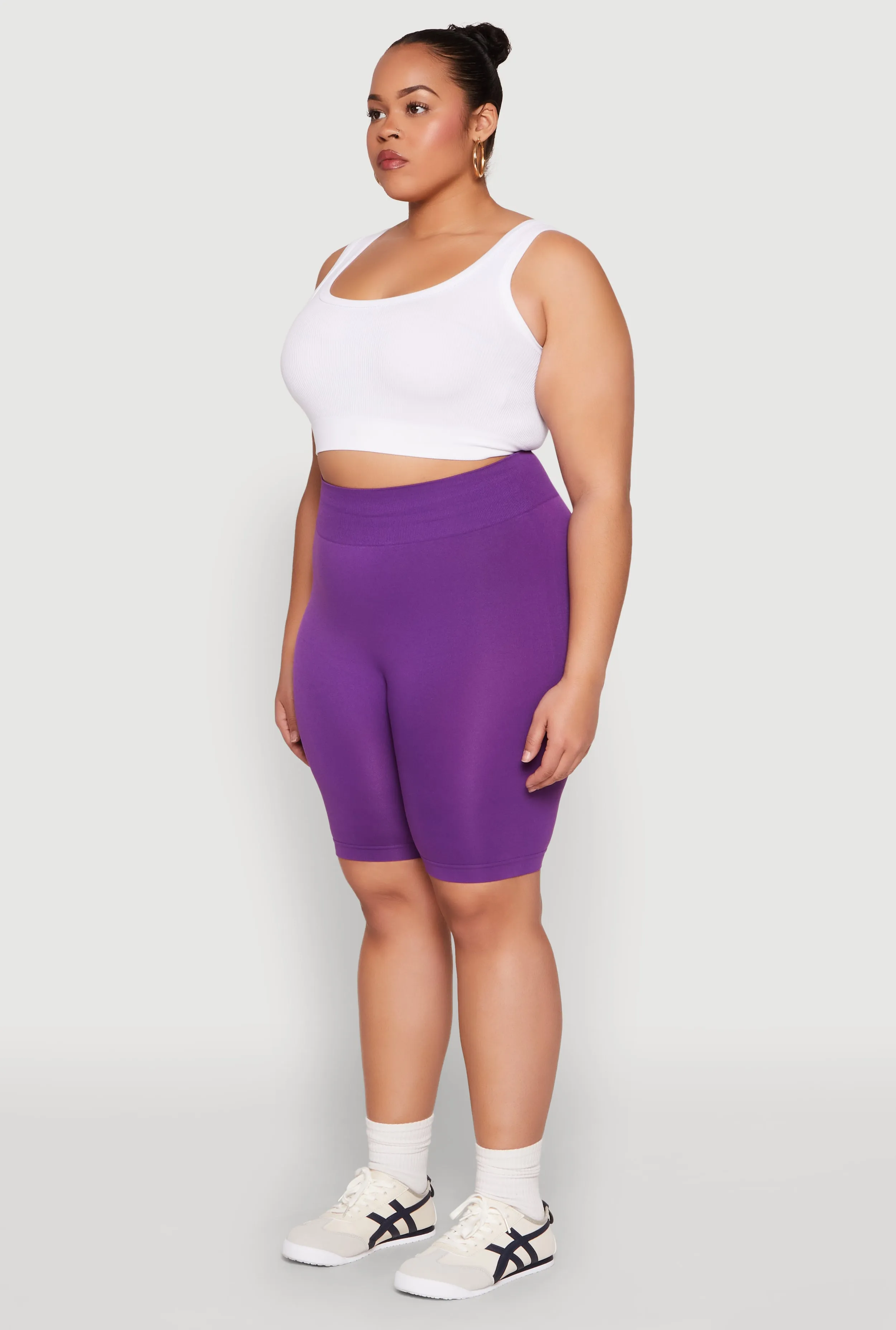 Plus Size High Waist Seamless Biker Shorts sold by Rainbow product image thumbnail 3