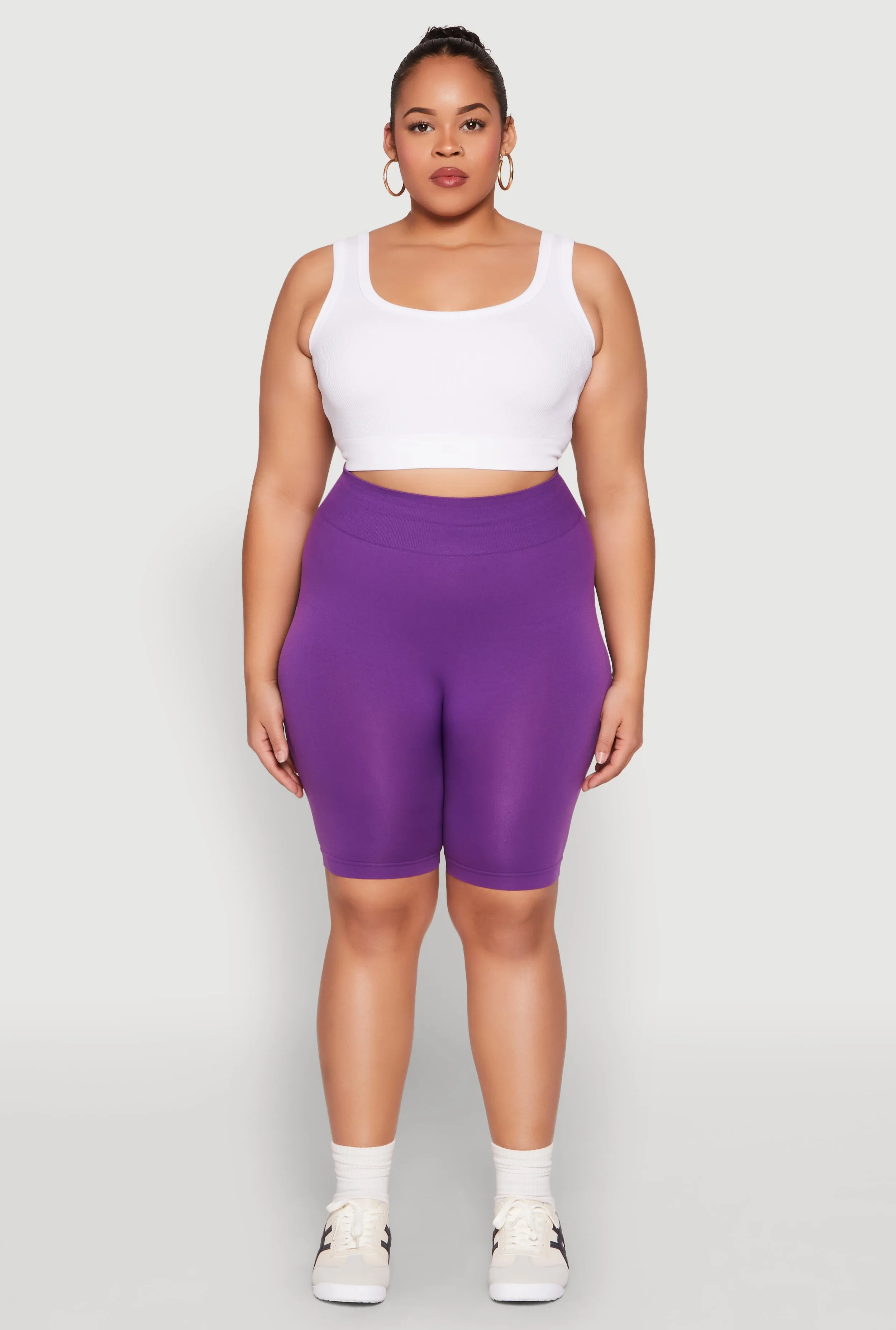 Plus Size High Waist Seamless Biker Shorts sold by Rainbow product image thumbnail 2