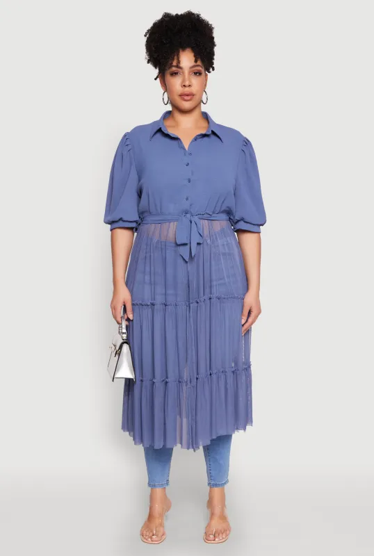 Plus Size Airy Tiered Maxi Top sold by Rainbow