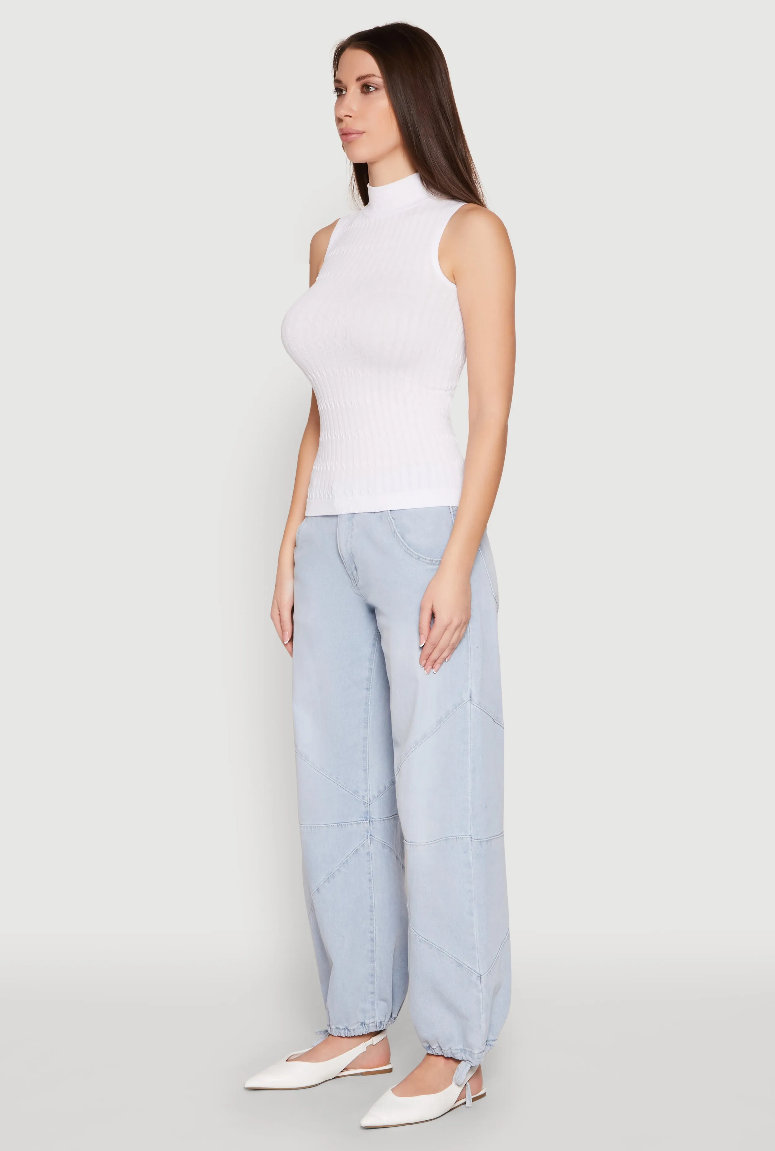 Seamless Mock Neck Tank Top sold by Rainbow product image thumbnail 5