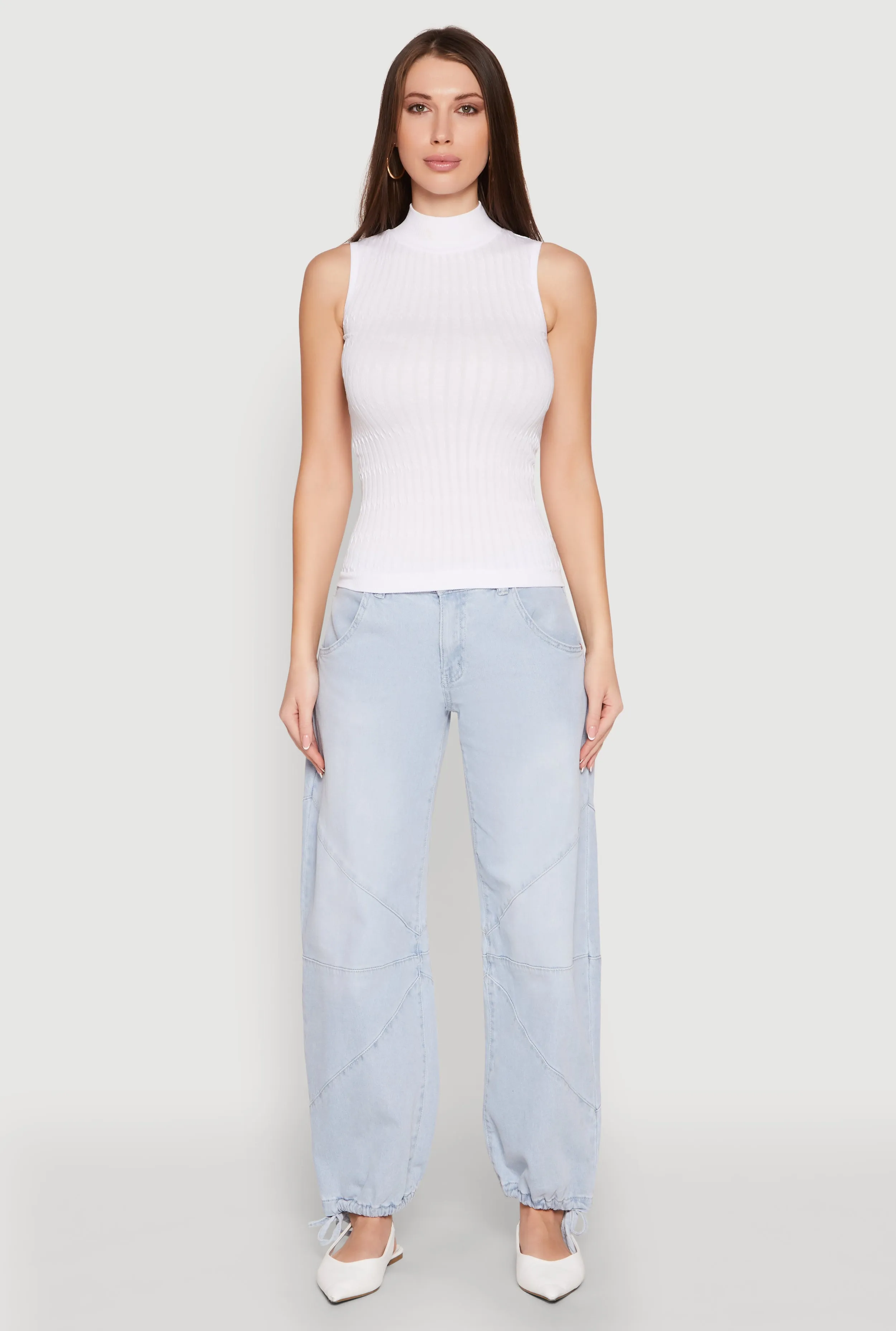 Seamless Mock Neck Tank Top sold by Rainbow product image thumbnail 3