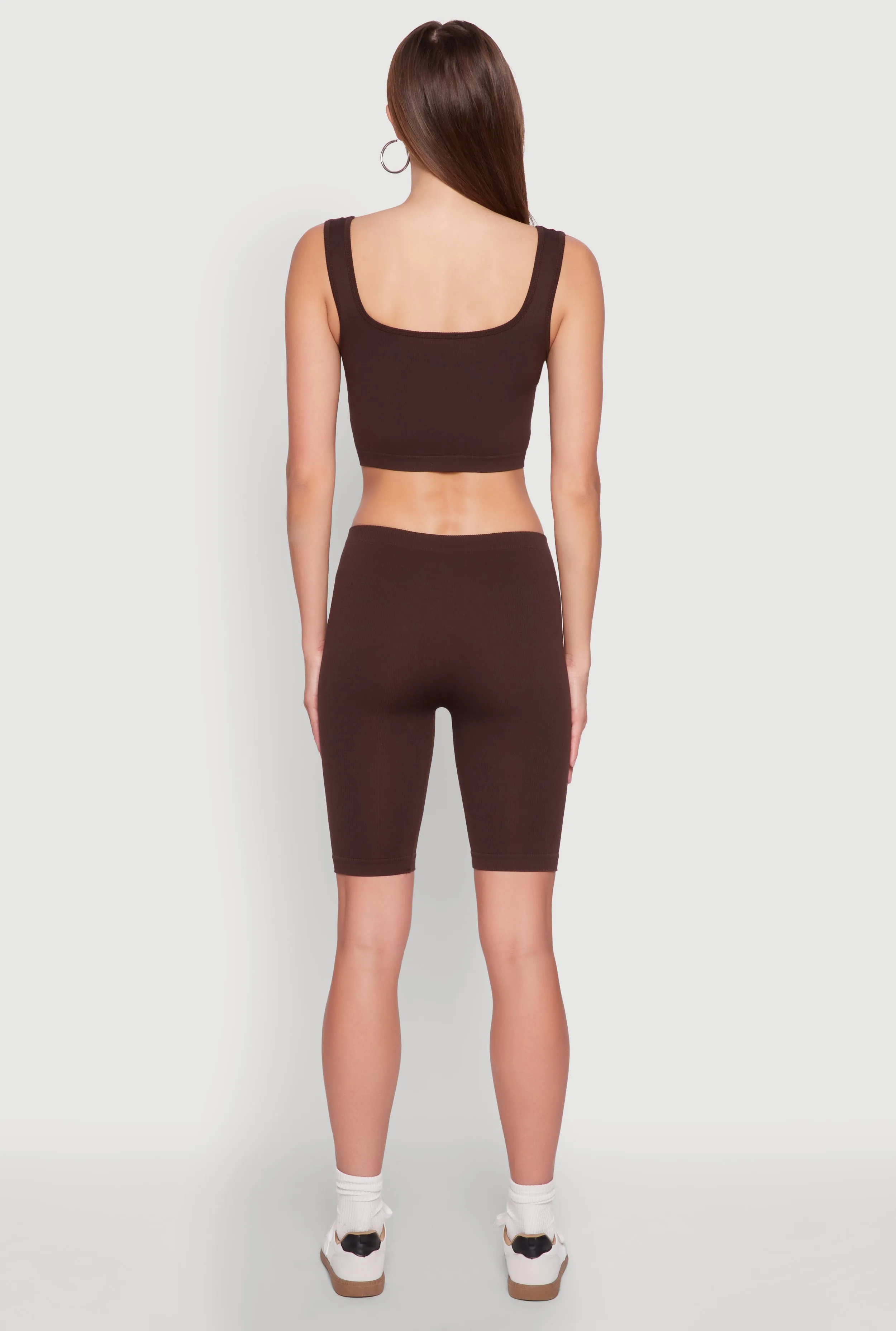 Seamless Square Neck Crop Top and Biker Shorts sold by Rainbow product image thumbnail 5