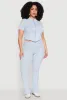 Plus Size Mineral Wash Zip Front Top sold by Rainbow