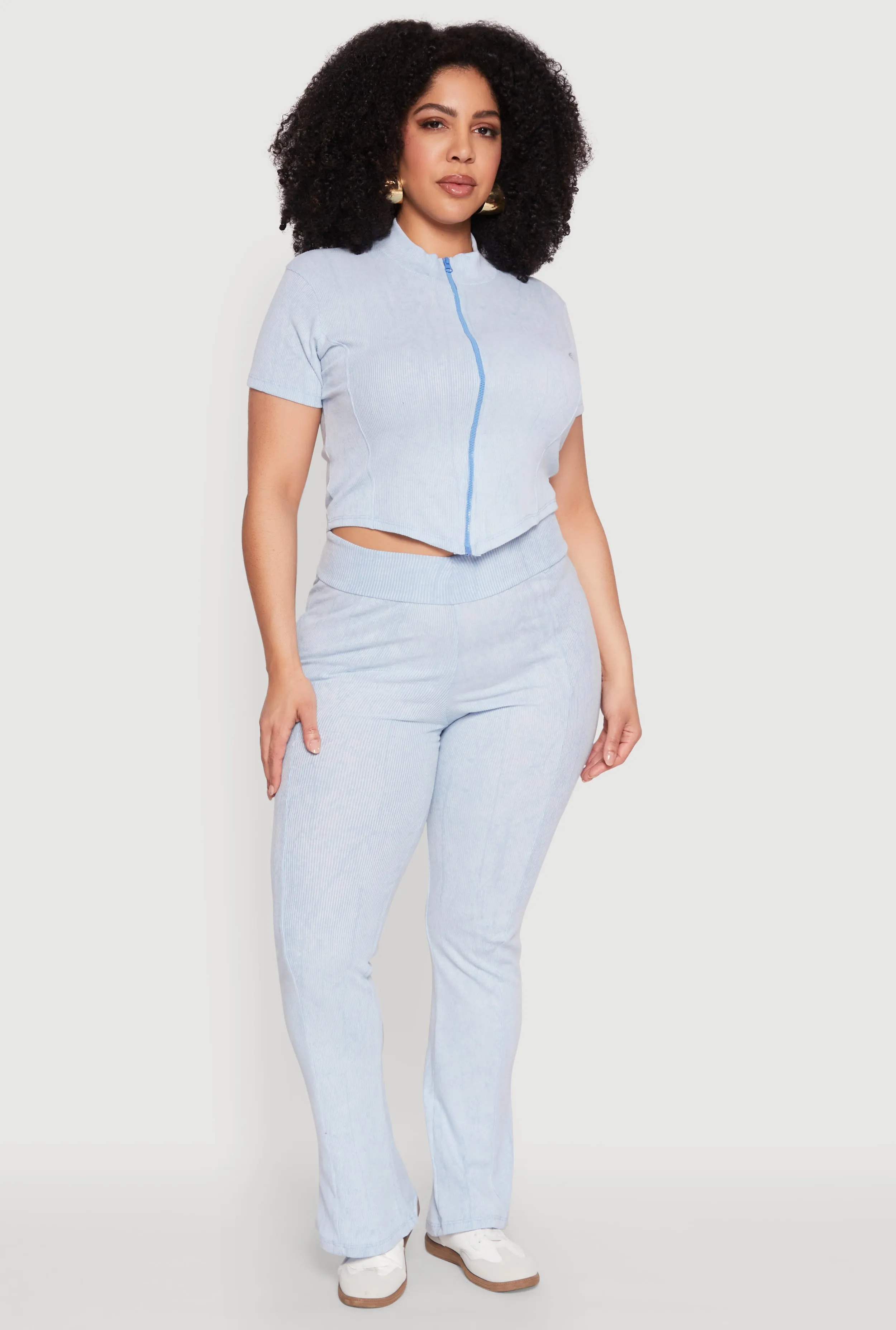 Plus Size Mineral Wash Zip Front Top sold by Rainbow product image thumbnail 2