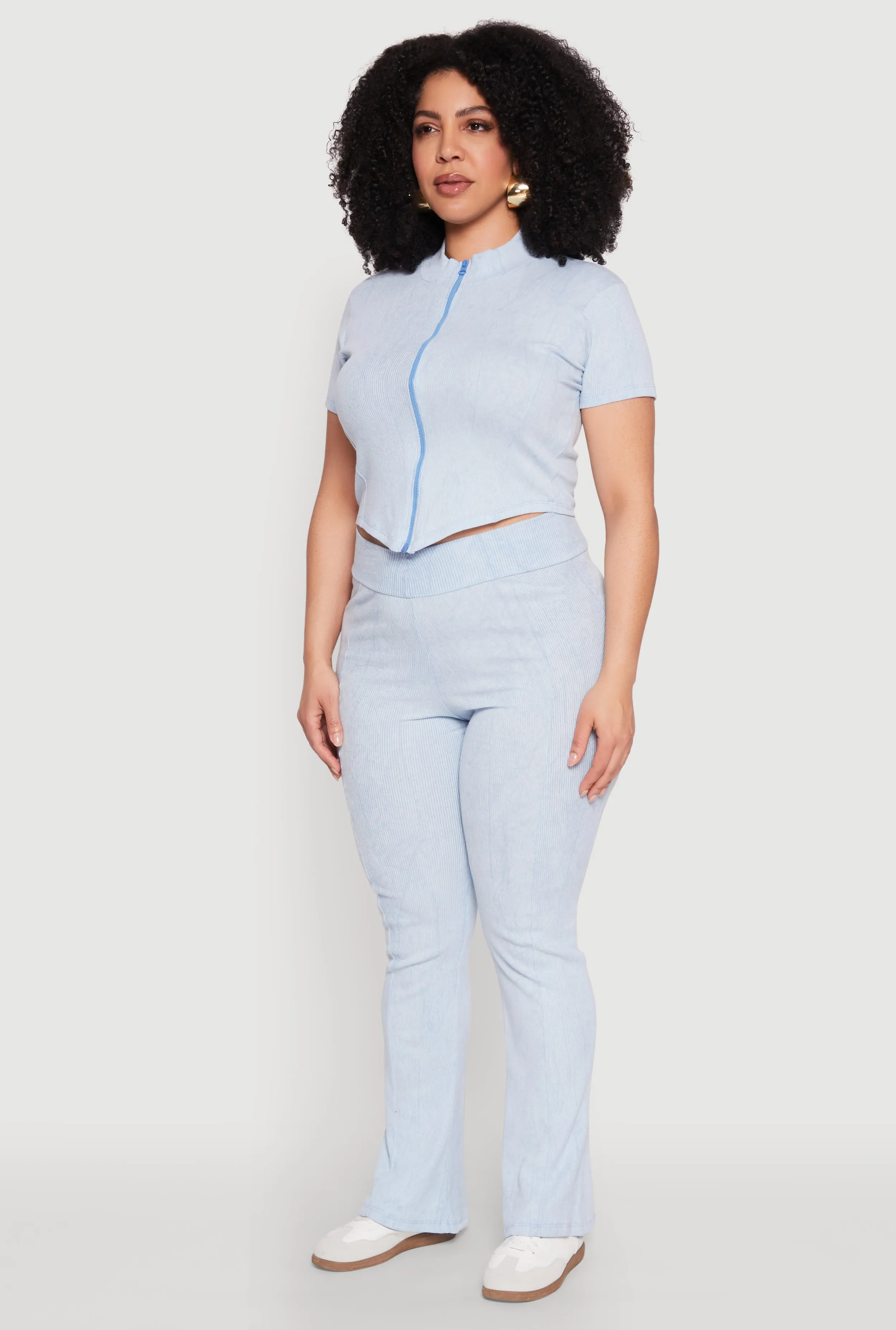 Plus Size Mineral Wash Zip Front Top sold by Rainbow product image thumbnail 5