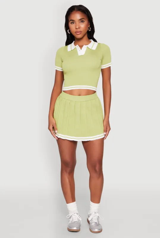 Daisy Varsity Stripe Pleated Skort sold by Rainbow