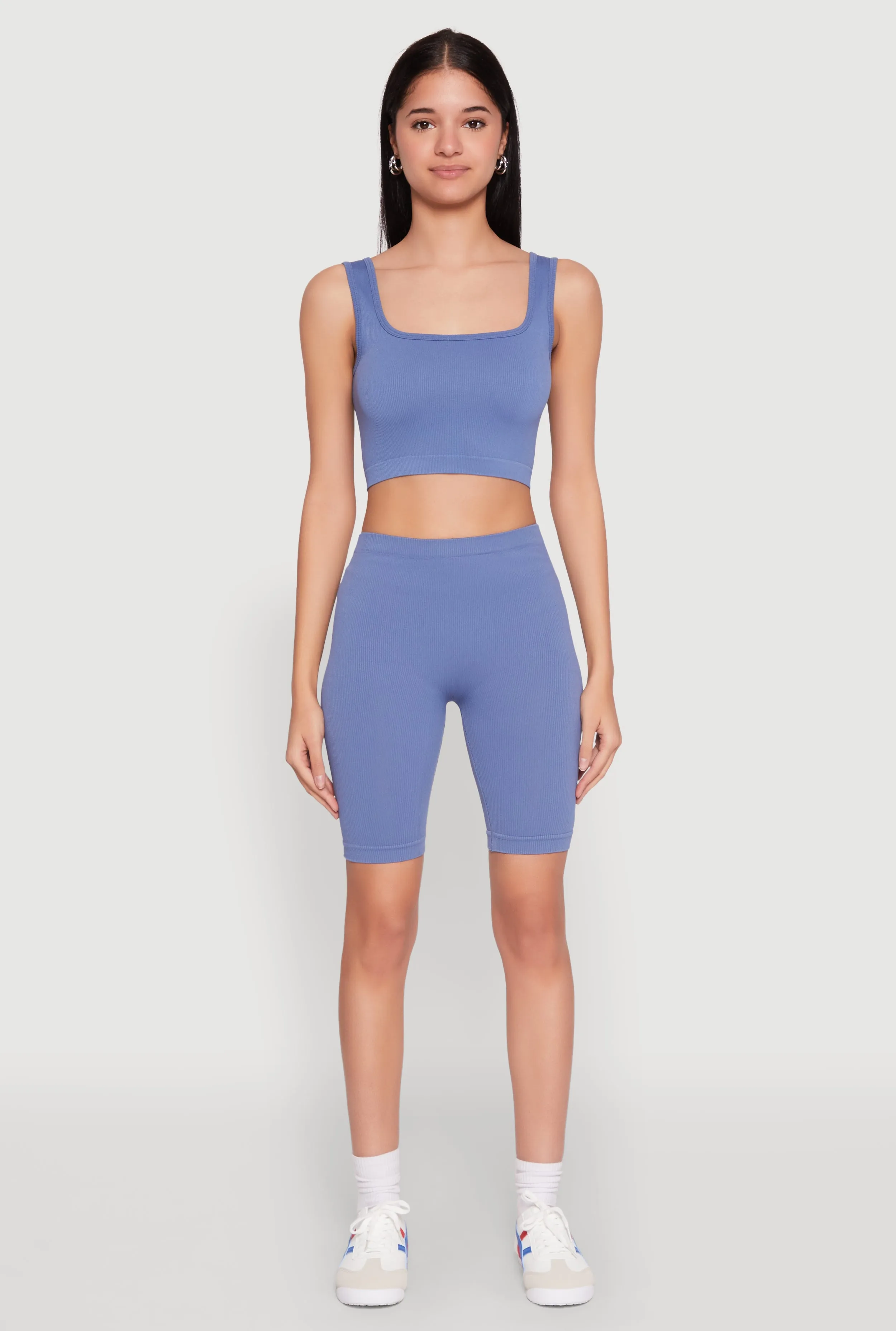 Seamless Square Neck Crop Top and Biker Shorts sold by Rainbow product image thumbnail 2