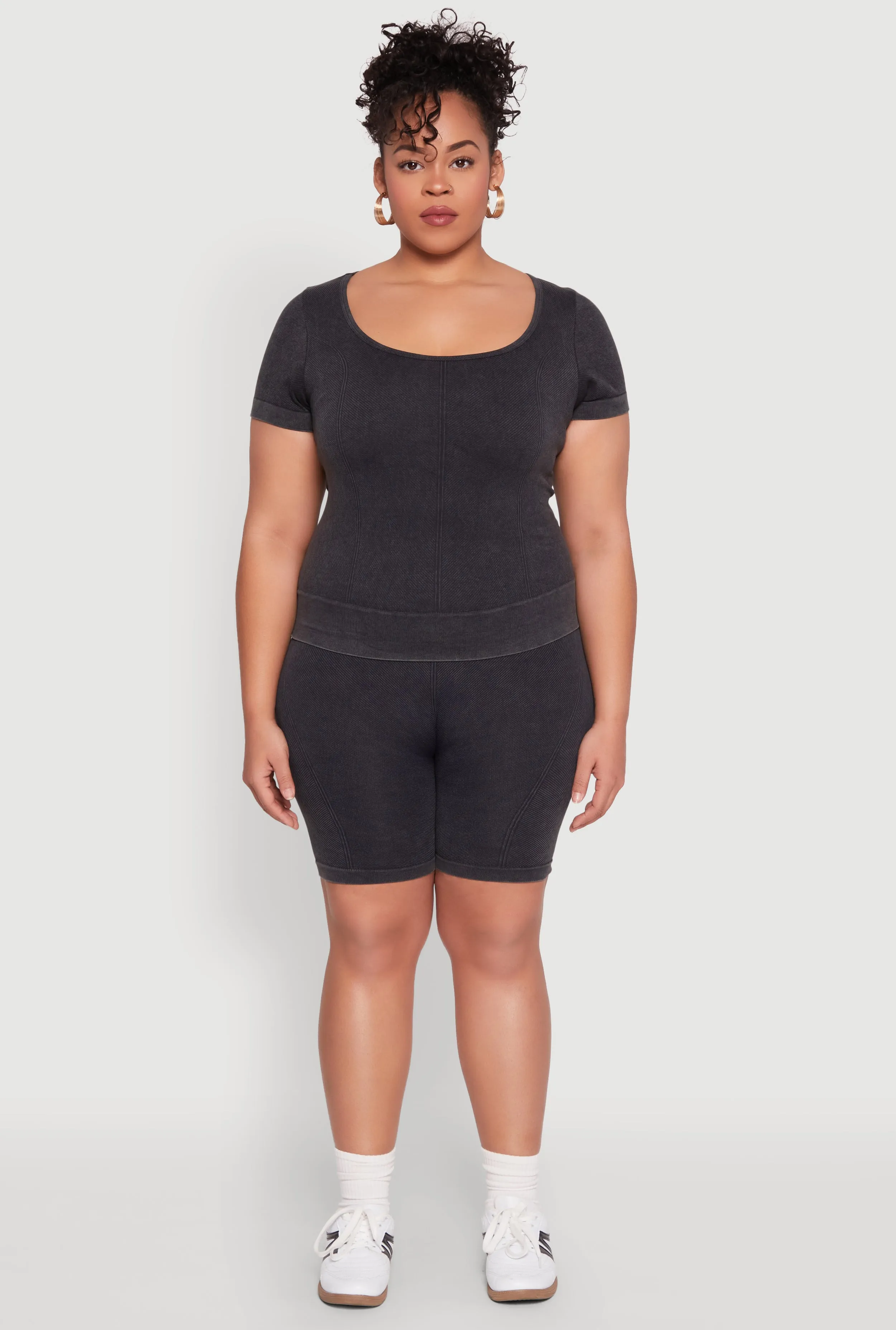 Plus Size Mineral Wash Scoop Neck Tee sold by Rainbow product image thumbnail 3