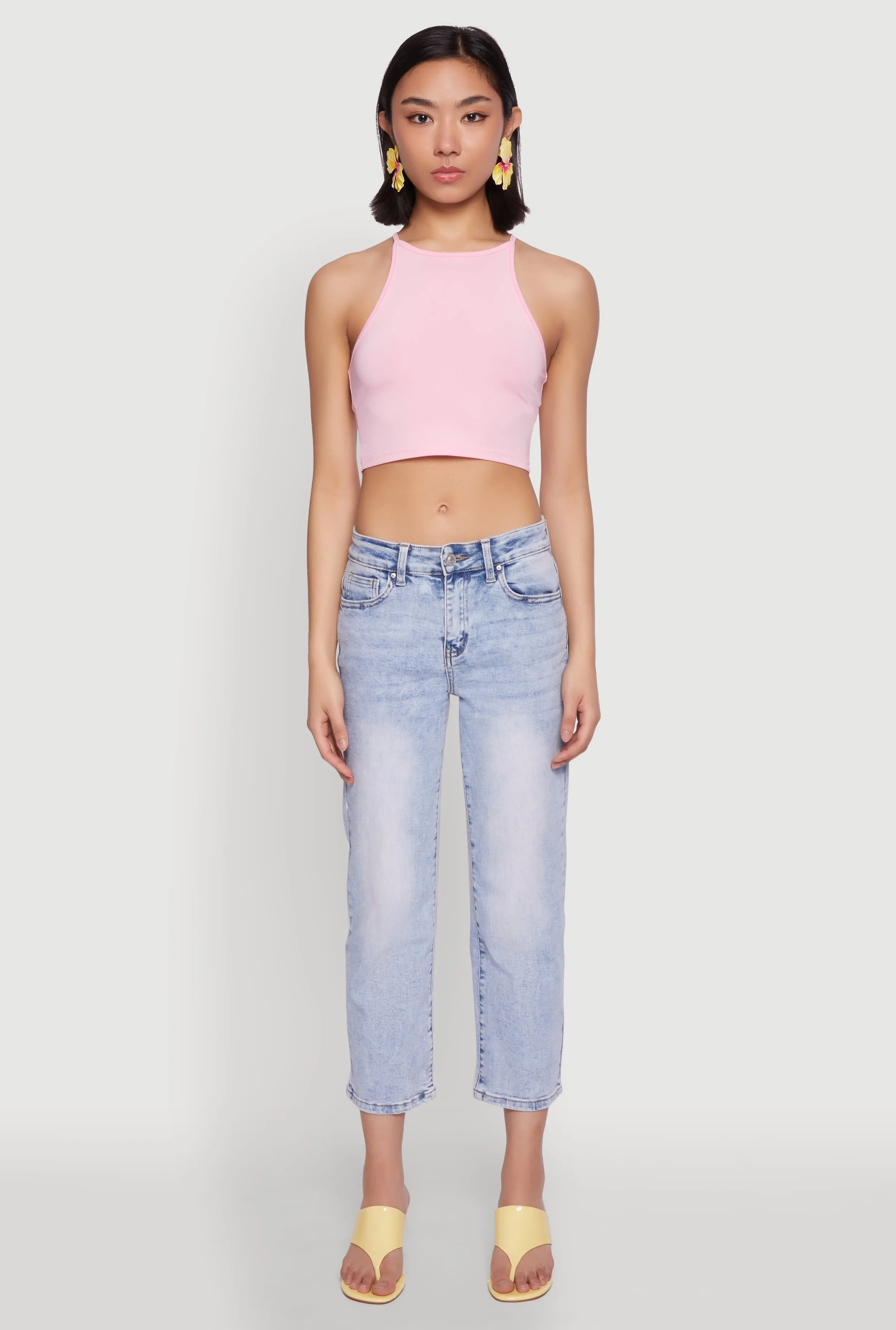 Daisy High Neck Cropped Tank Top sold by Rainbow