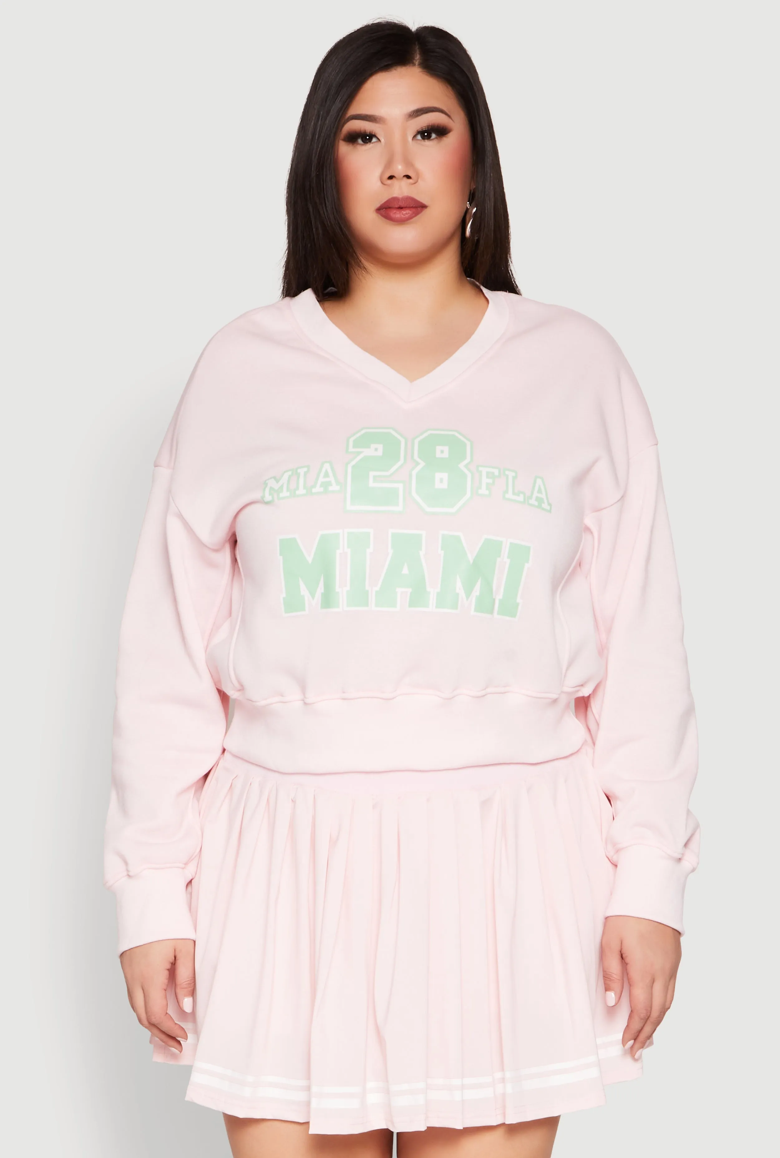 Plus Size V Neck Graphic Sweatshirt sold by Rainbow