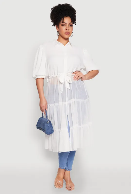 Plus Size Airy Tiered Maxi Top sold by Rainbow