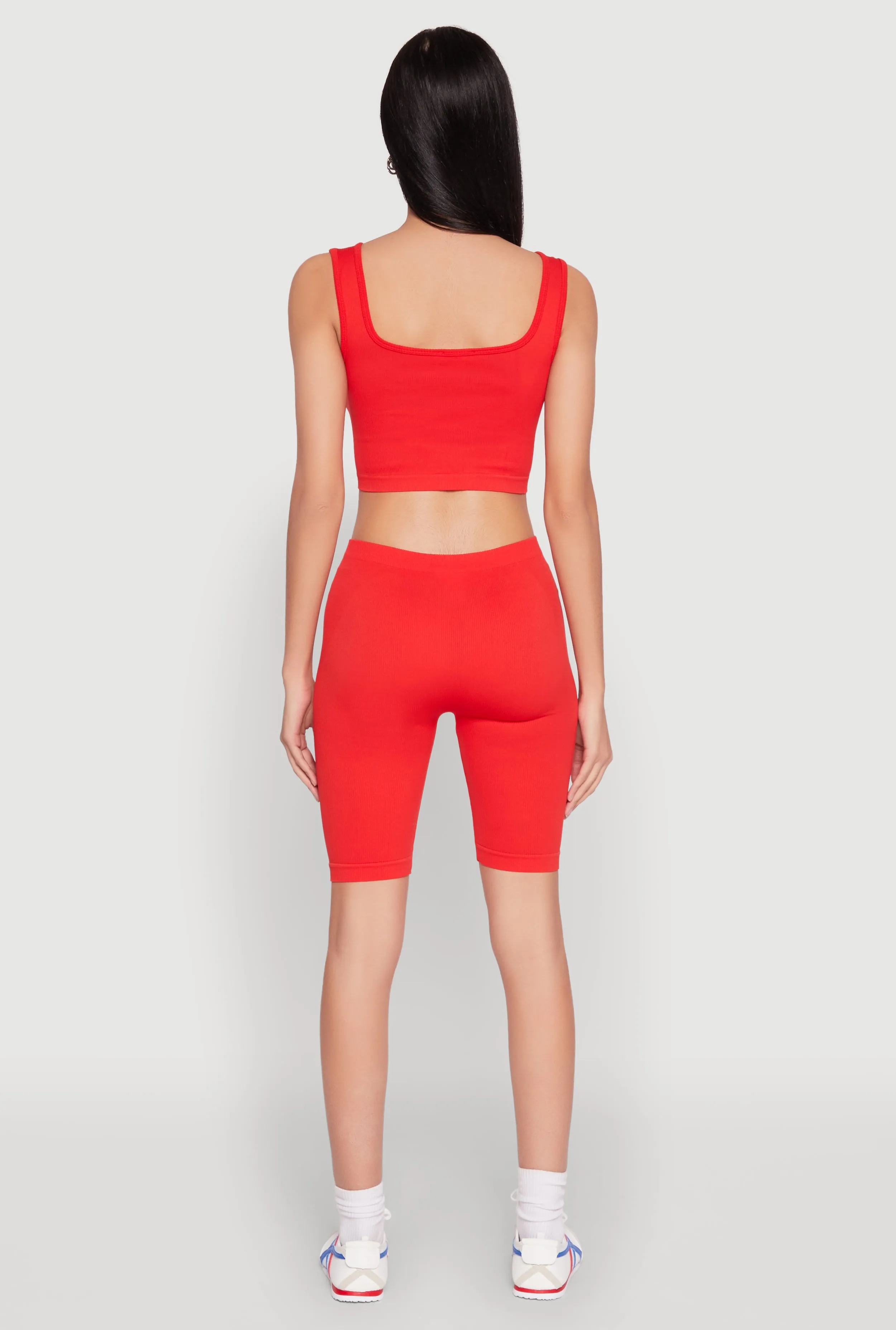 Seamless Square Neck Crop Top and Biker Shorts sold by Rainbow product image thumbnail 5