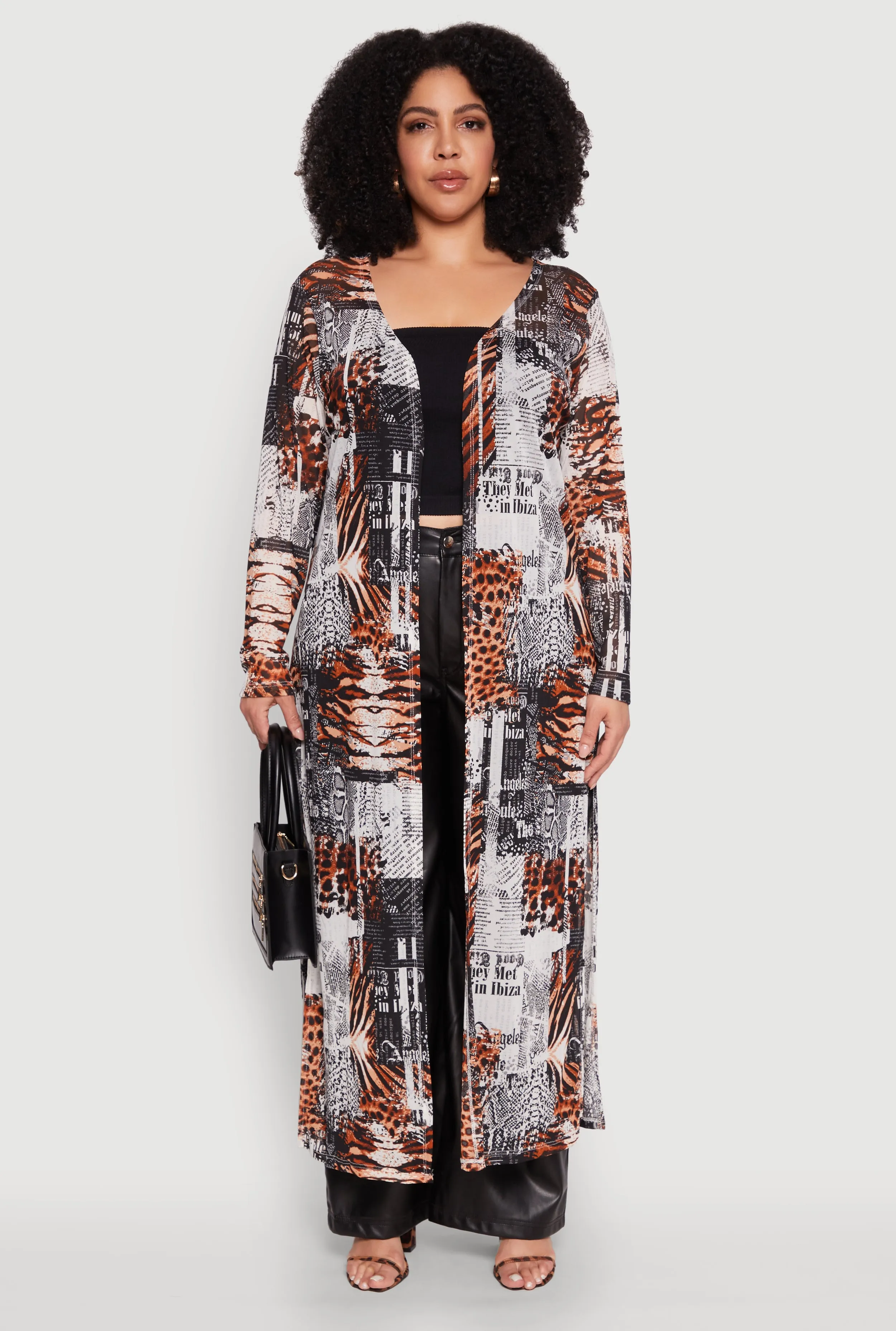 Plus Size Mesh Mixed Animal Print Duster sold by Rainbow product image thumbnail 2