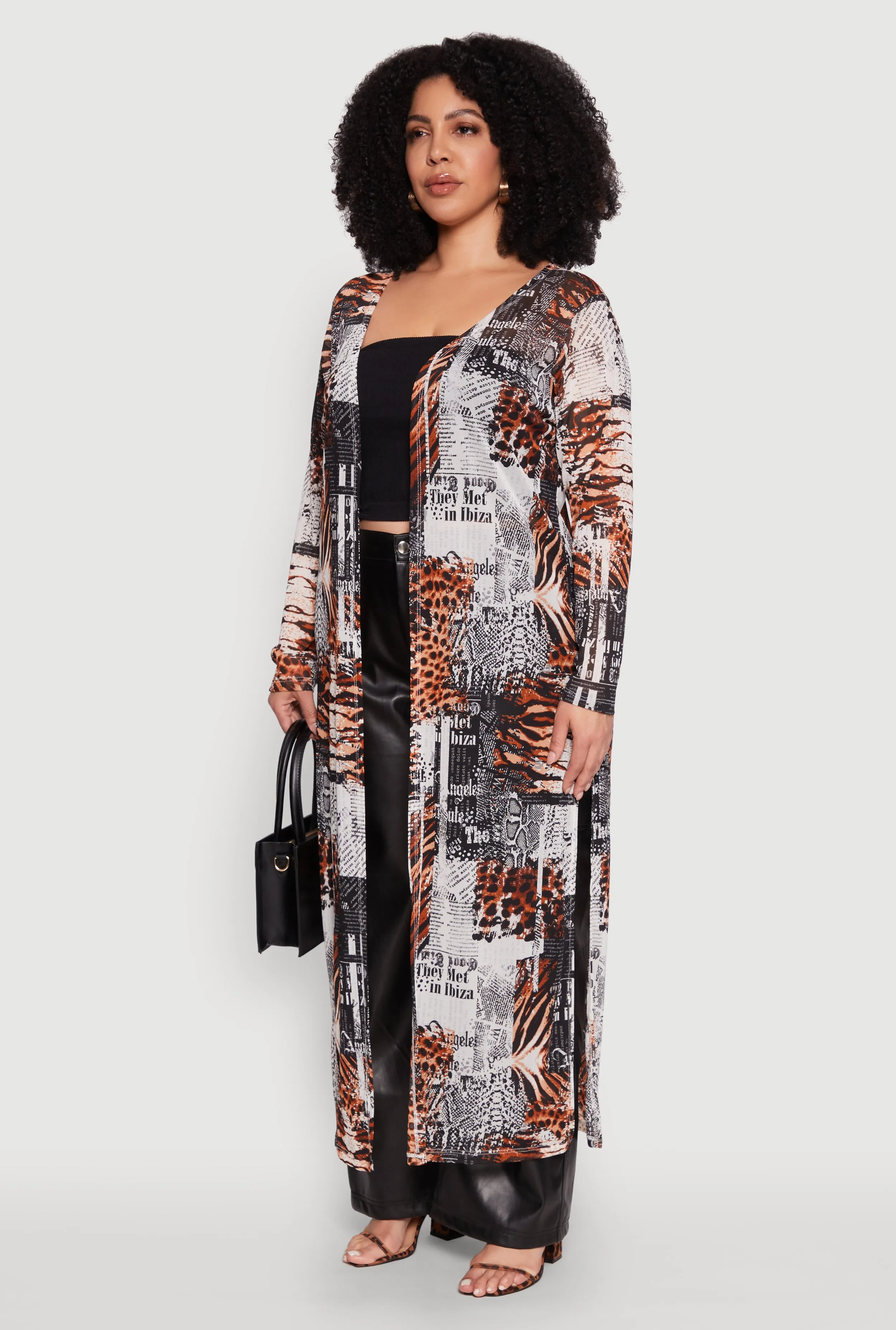 Plus Size Mesh Mixed Animal Print Duster sold by Rainbow product image thumbnail 3